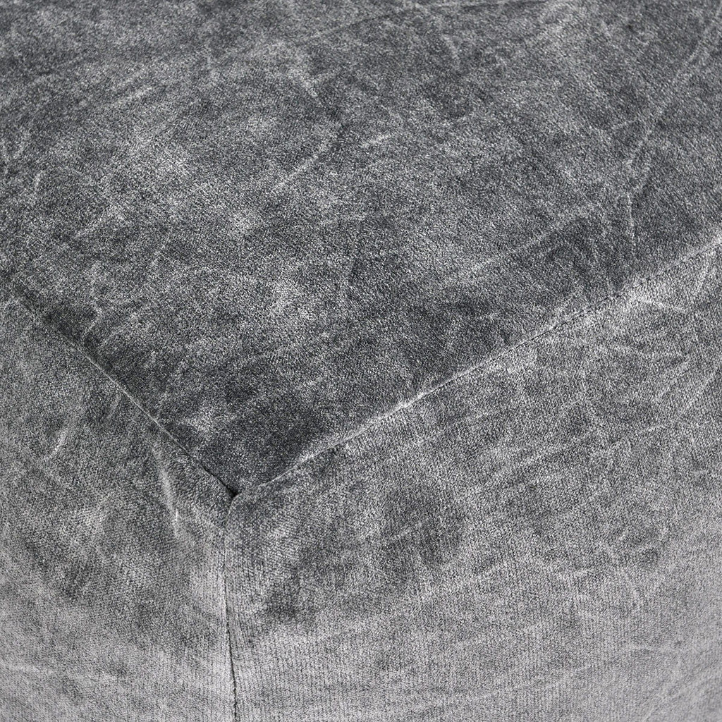 Heirloom - Velvet Pouf - Stone Gray
