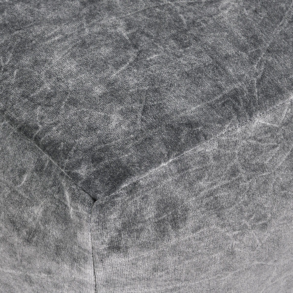 Heirloom - Velvet Pouf - Stone Gray