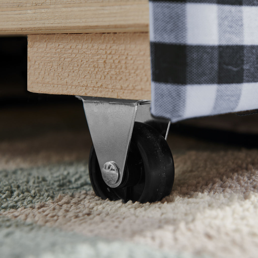 Gingham Daybed & USB Charging Port, Wave-Shaped Design