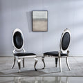 Dining Chair With Oval Backrest, Stainless Steel Legs (Set of 2)