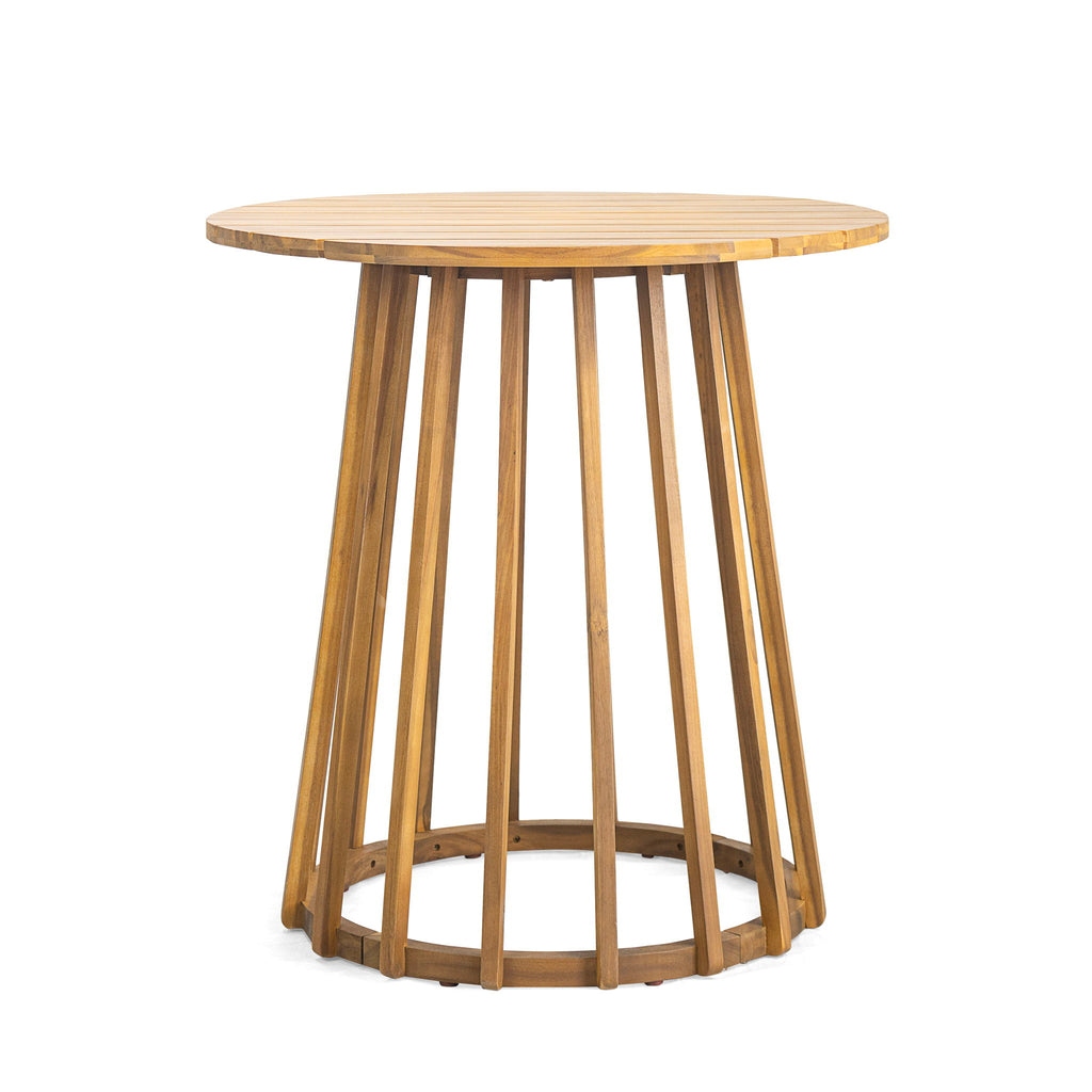 Outdoor 3 Pieces Acacia Wood Dining Set With Cushions
