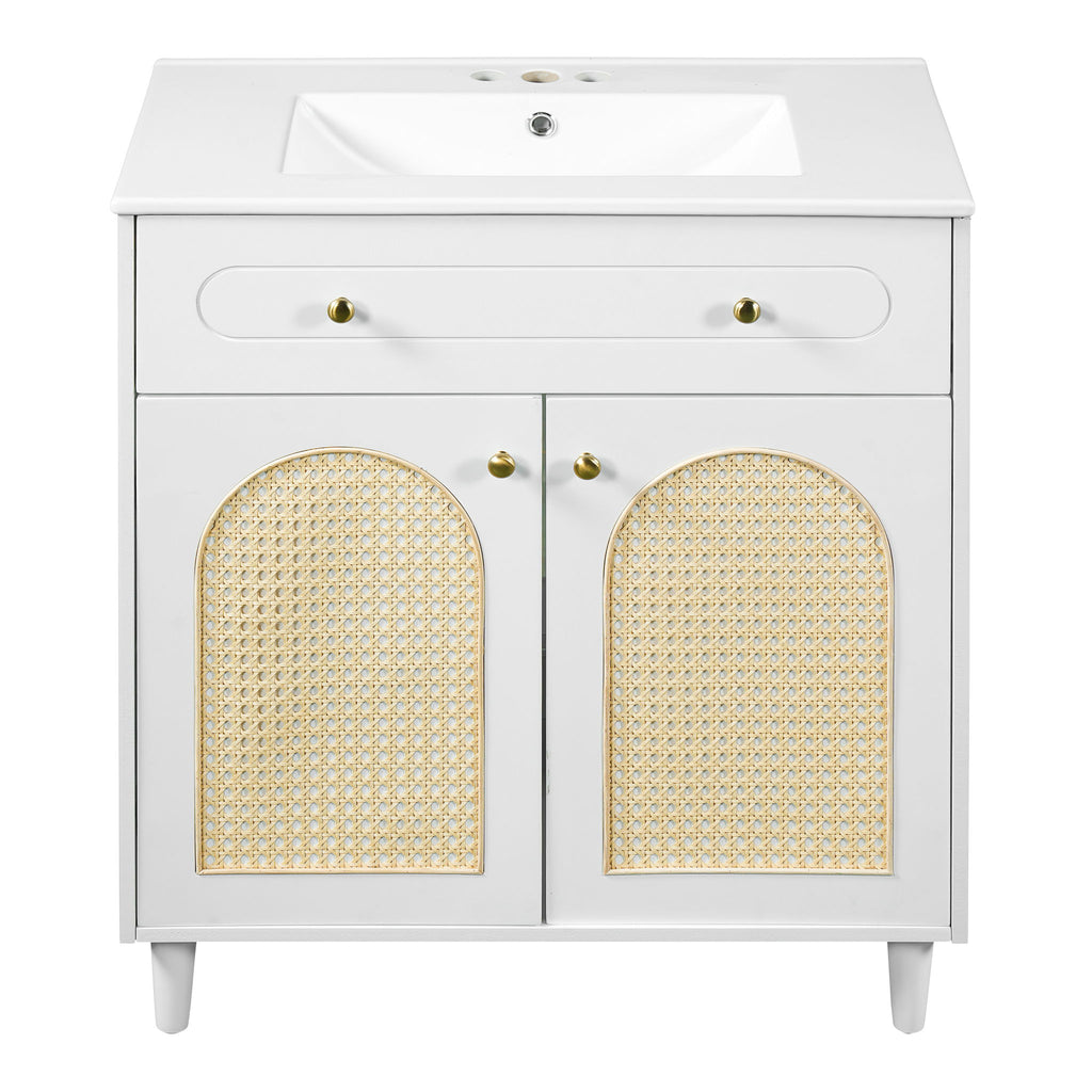 Modern Bathroom Vanity With Sink, Cabinet With Adjustable Shelf