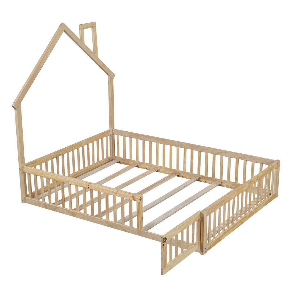 House Platform Bed With Guardrail