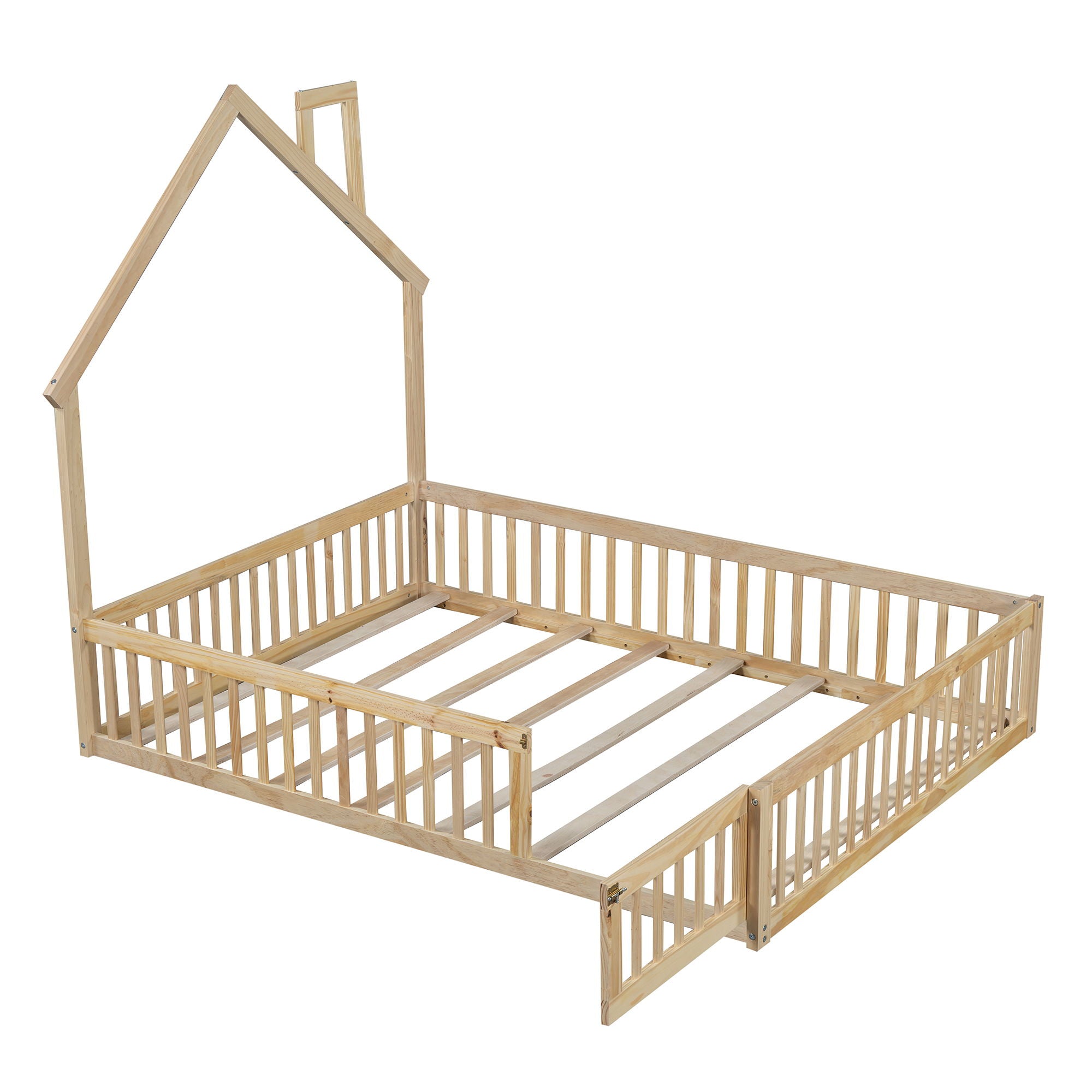 House Platform Bed With Guardrail