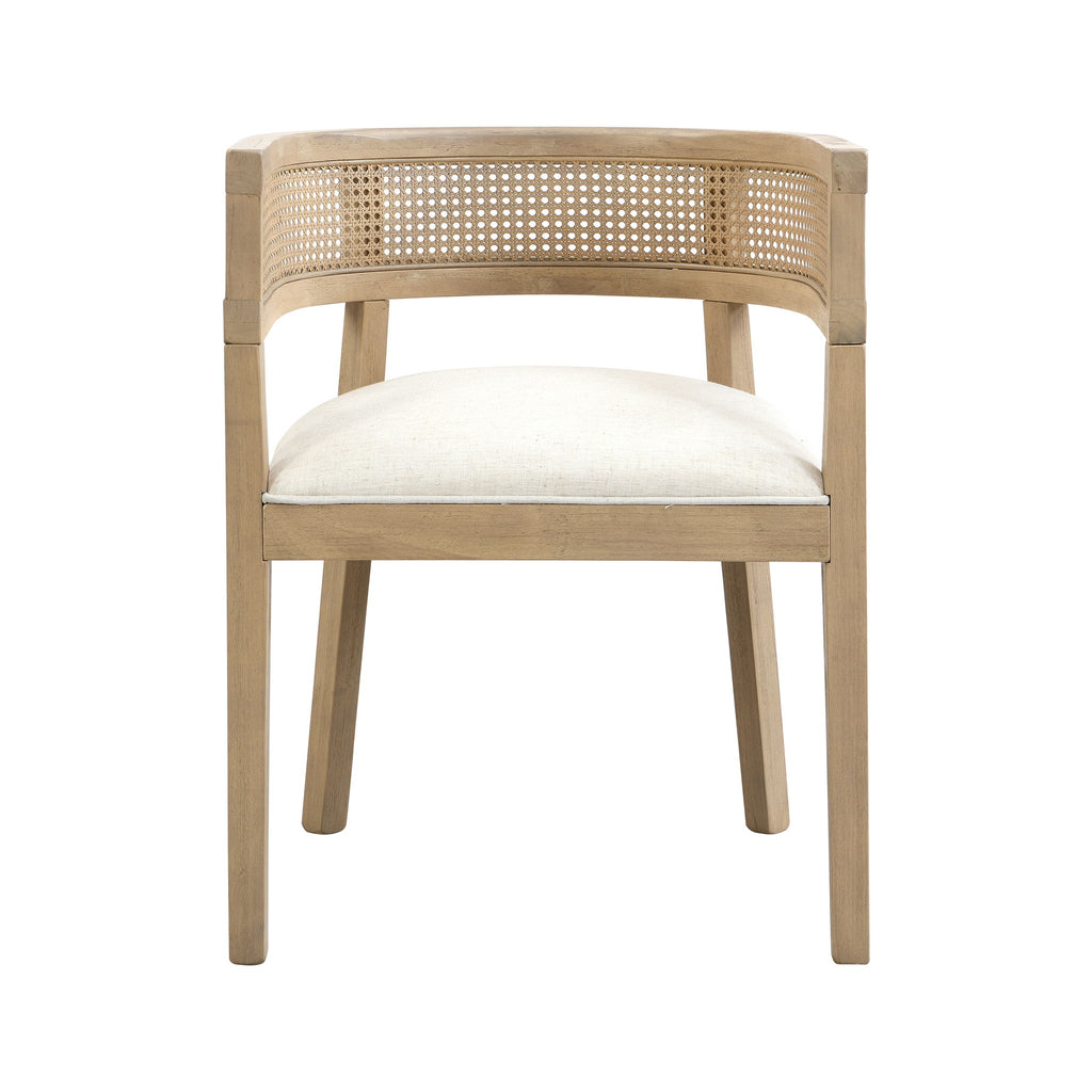 Contemporary Dining Chair Set With Rattan Backrest