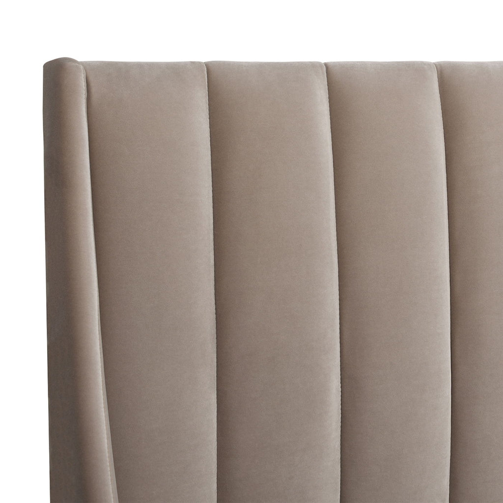 Aspen - King Vertical Tufted Headboard Platform Bed Set - Mink