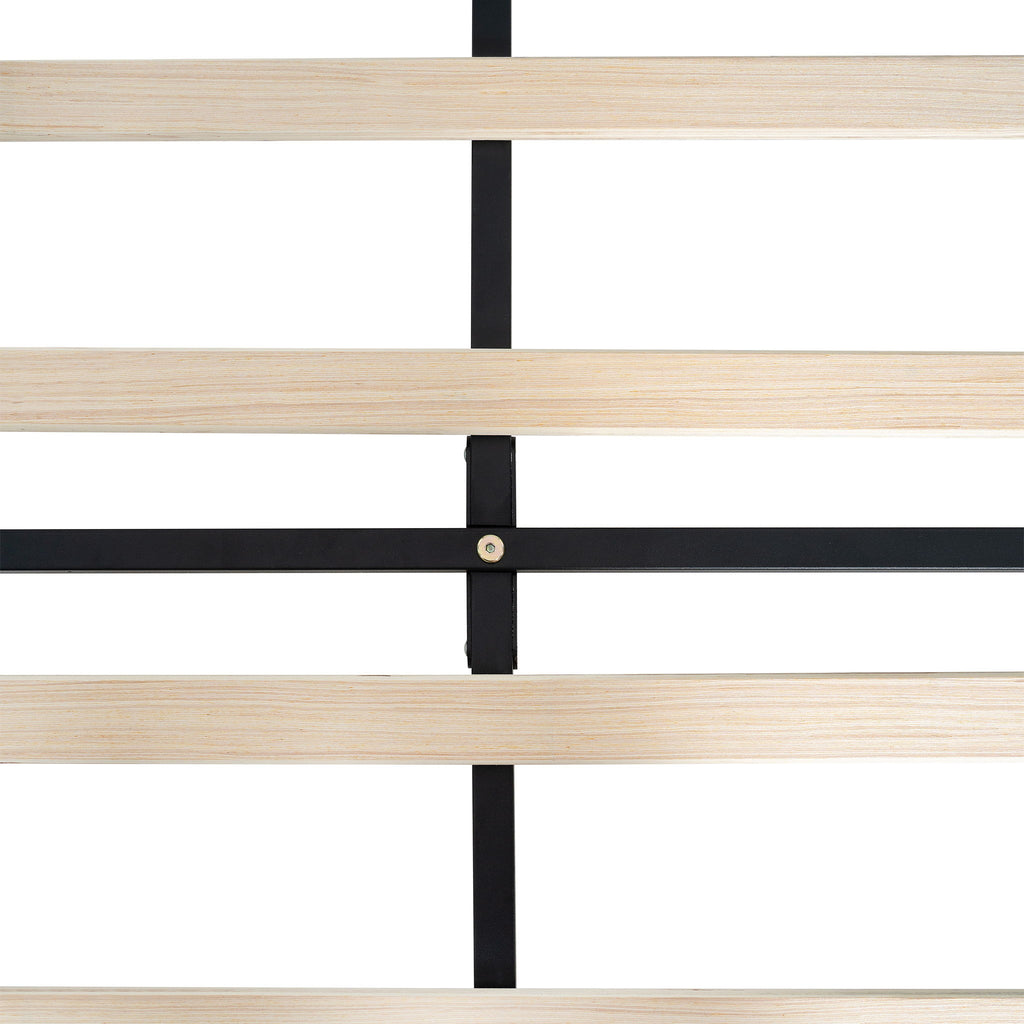 Modern Upholstered Platform Bed Frame With Button Tufted Fabric Headboard