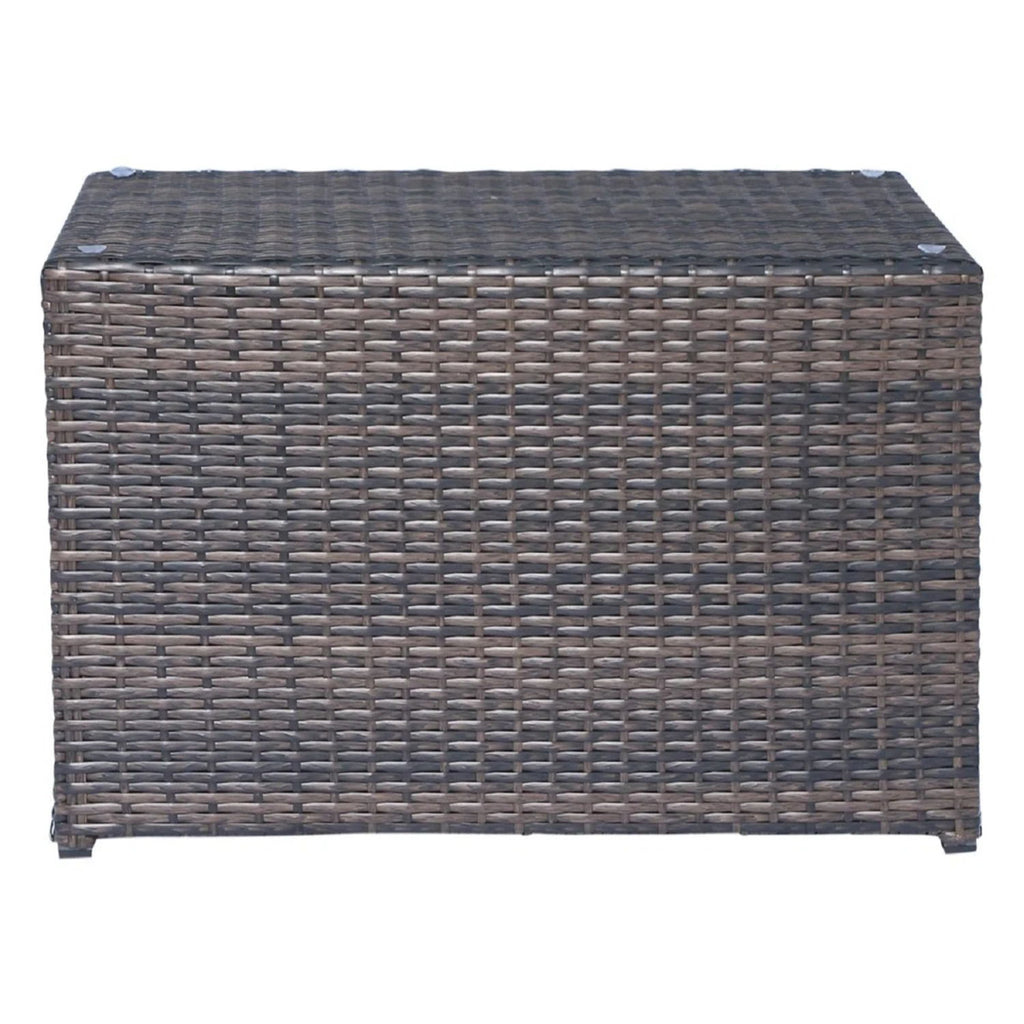 Outdoor Sofa Set With Cushions Seats 4 Weather Resistant Resin - Espresso