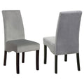 Upholstered Dining Chair Soft Padded Seat And Flared Back Design (Set of 2) - Gray