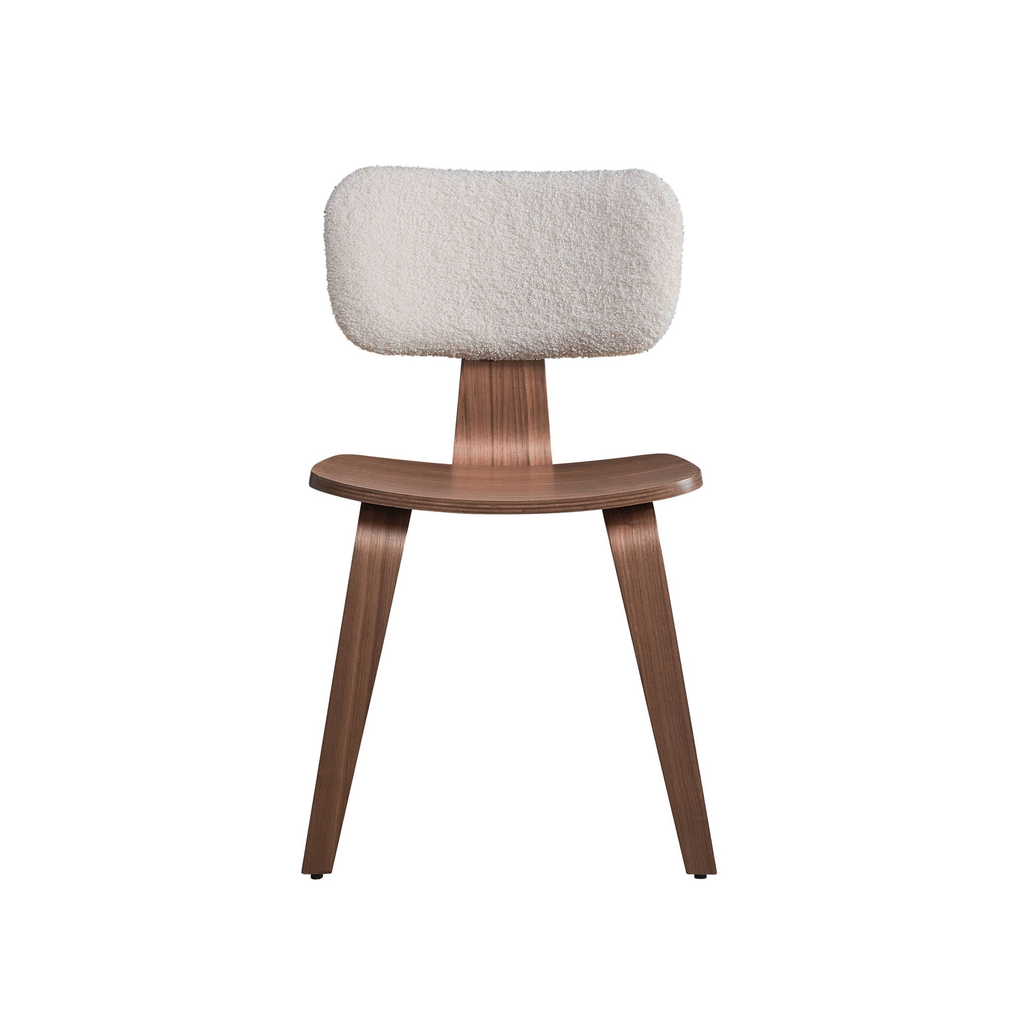 Casson - Boucle 7 Walnut Side Chair (Set of 2) - White / Walnut