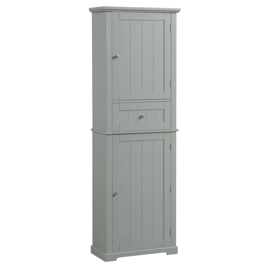 Tall Freestanding Bathroom Storage Cabinet With Drawer And Adjustable Shelf