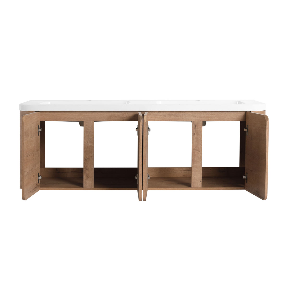 Wall Mounted Bathroom Vanity With Sink, 3 Soft Close Doors