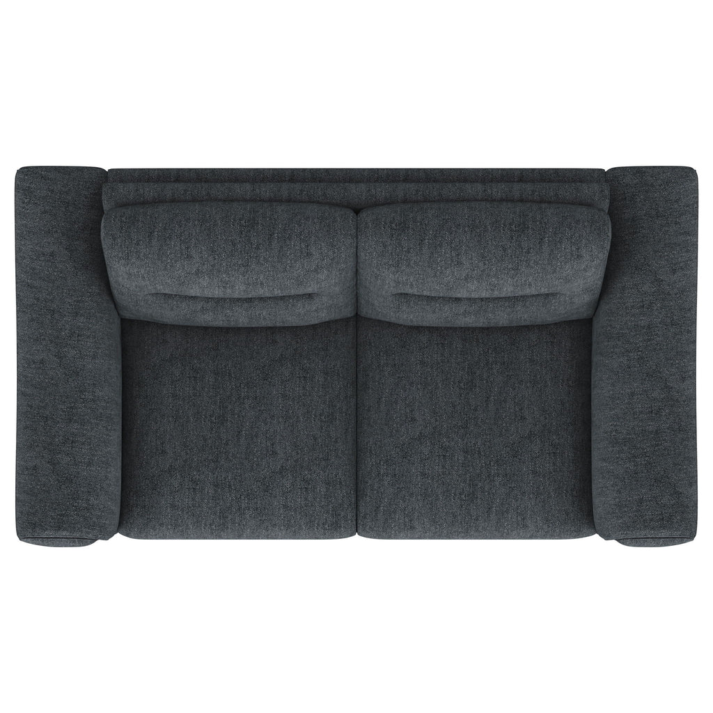 Oberle - Upholstered Sloped Track Arm Loveseat - Charcoal