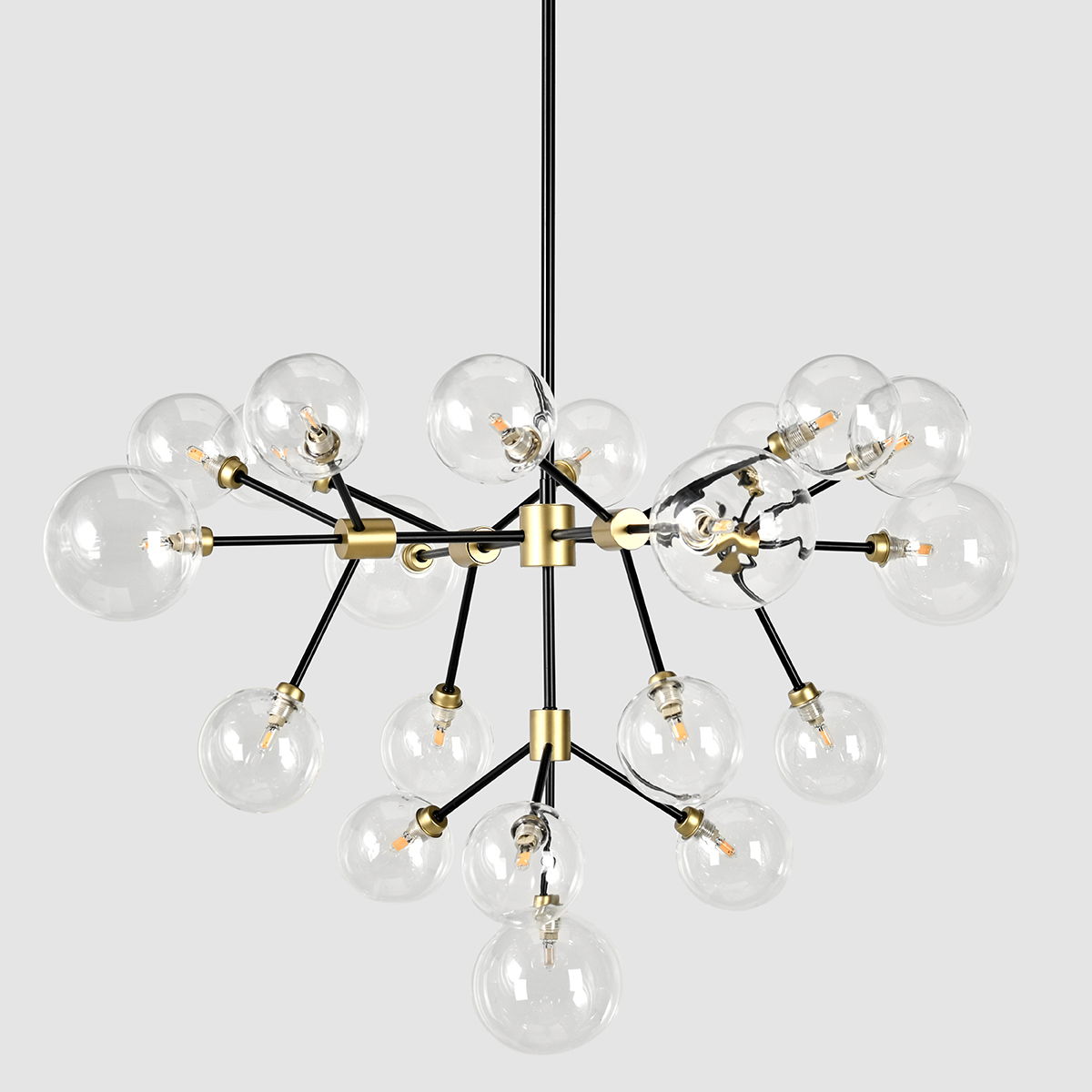 Phoenix - Chandelier - Black / Gold