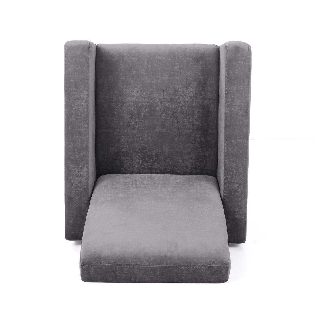 Bolt - Upholstered Recliner Chair With Stainless Steel Base - Gray / Chrome