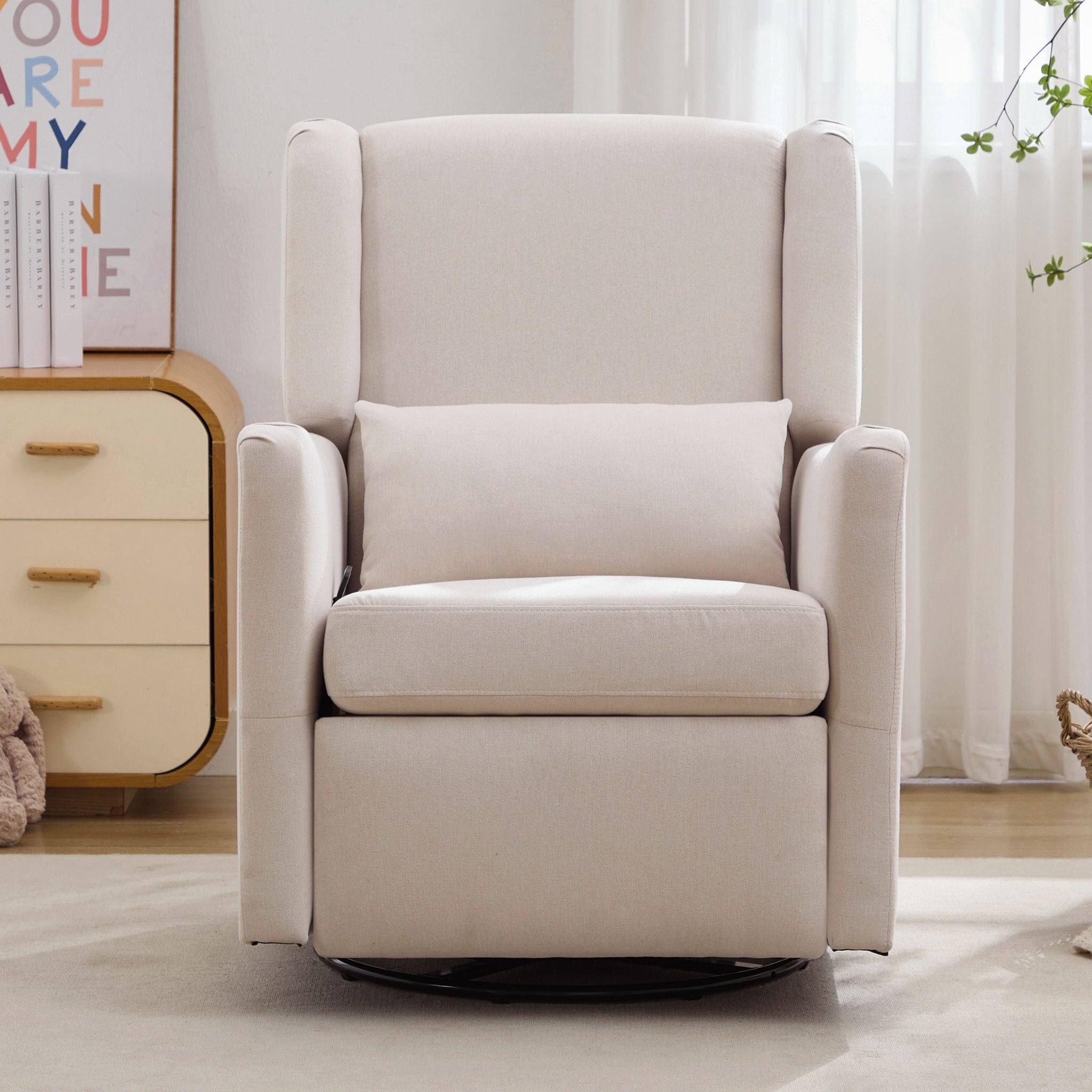 Wide Wingback Swivel Glider Rocker Recliner Chair