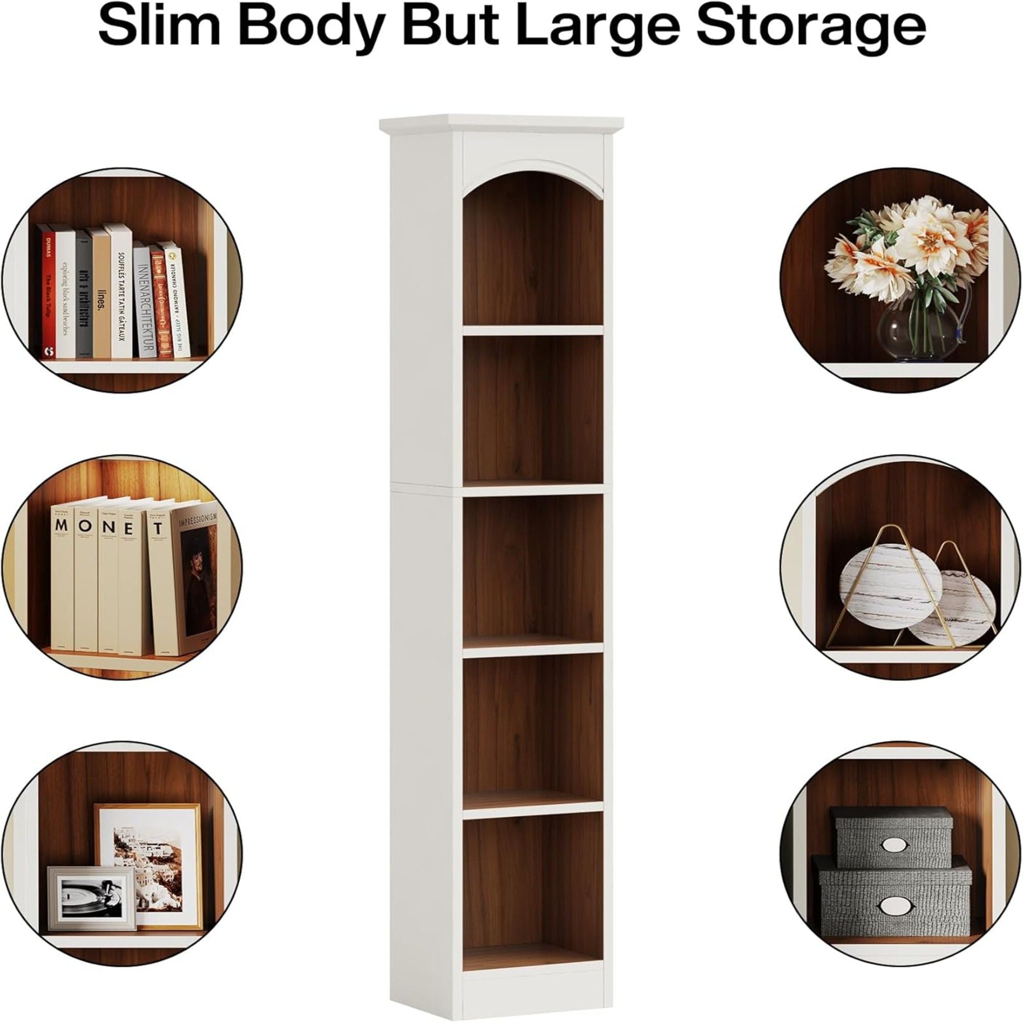 5 Tier Library Bookcase For Living Room