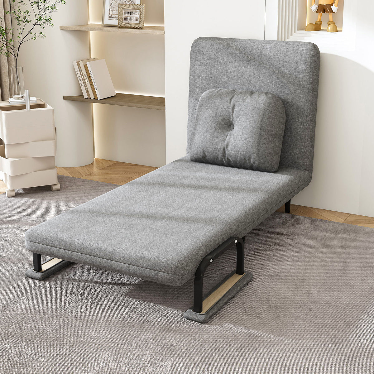 3 In 1 Convertible Folding Sofa Bed With Adjustable Backrest And Pillow