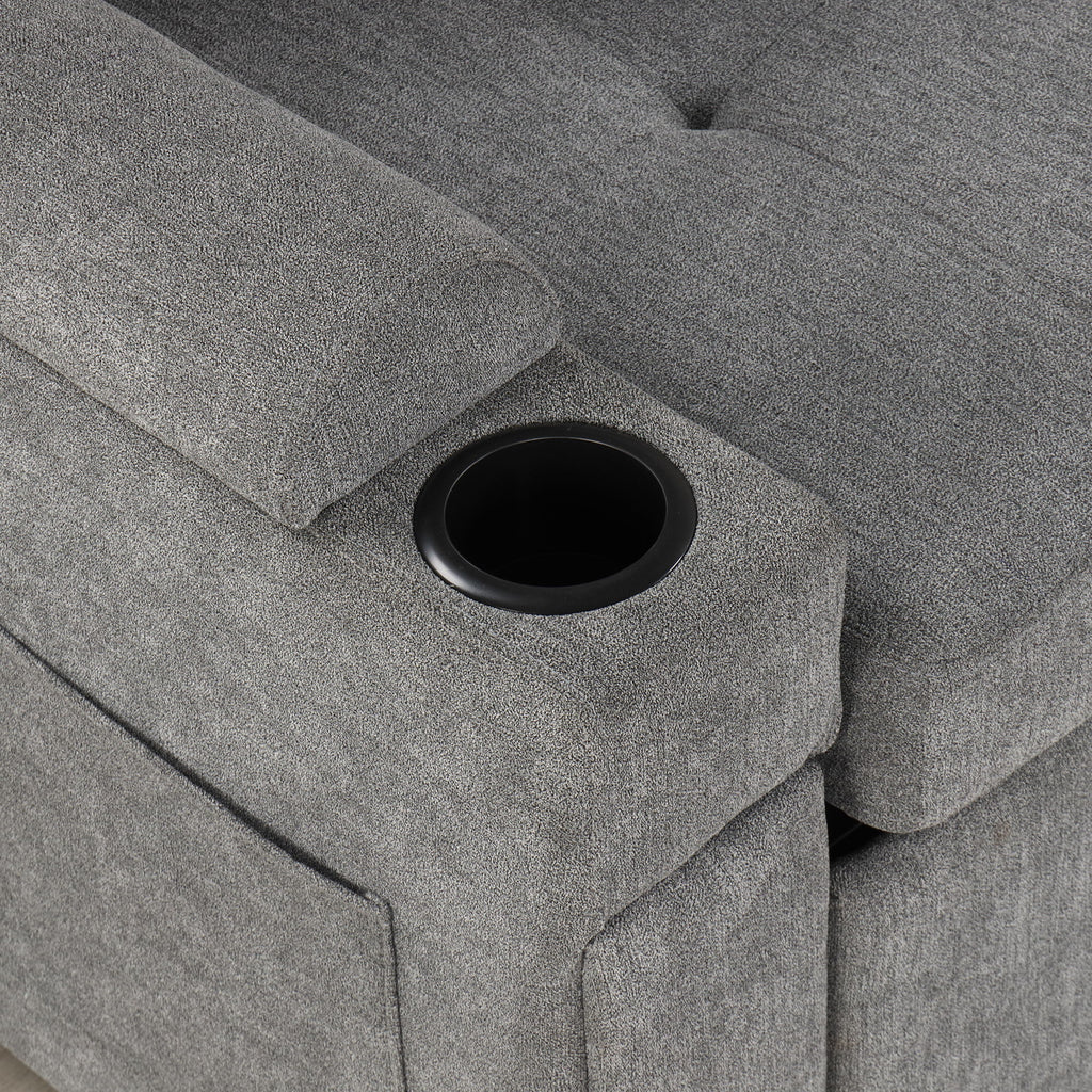 Convertible L Shaped Sofa Couch With Storage, Cup Holders, USB Ports
