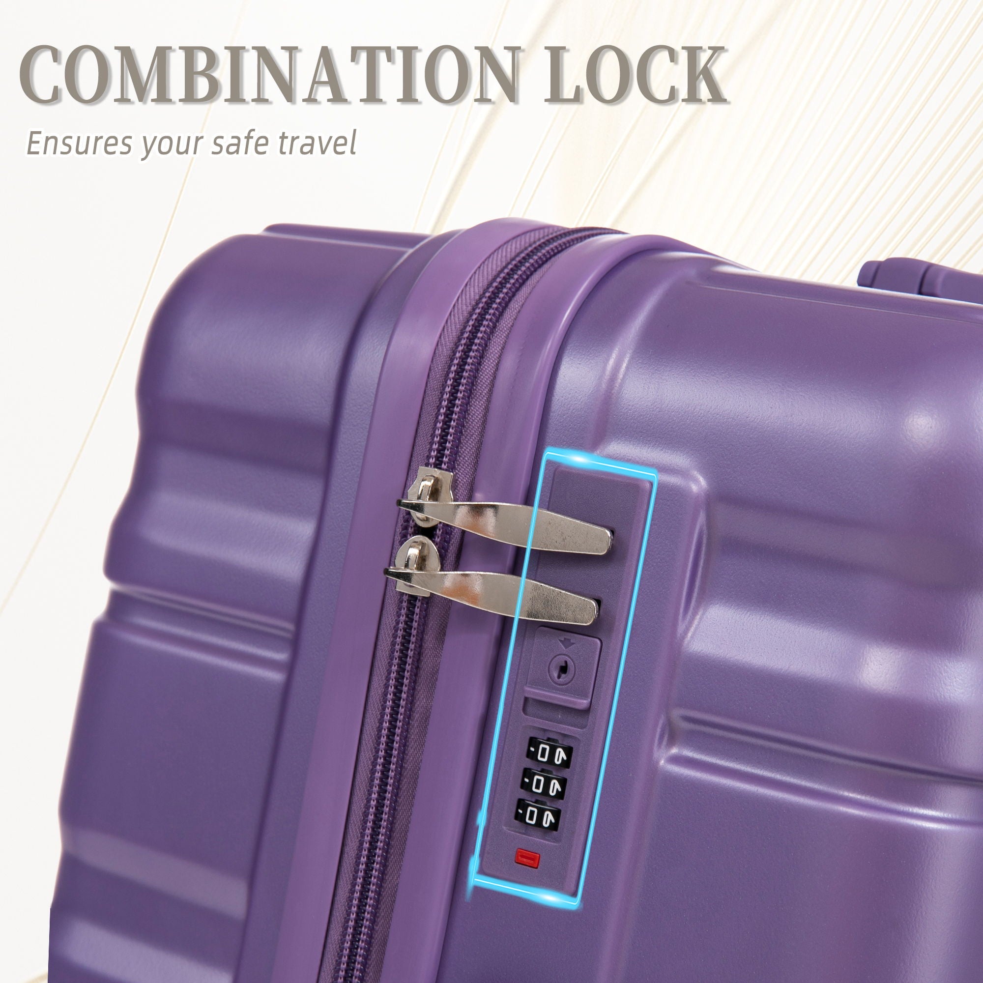 Tourist 3 Piece Luggage Set, Combination Lock, Durable Hard Shell With 360° Silent Wheels