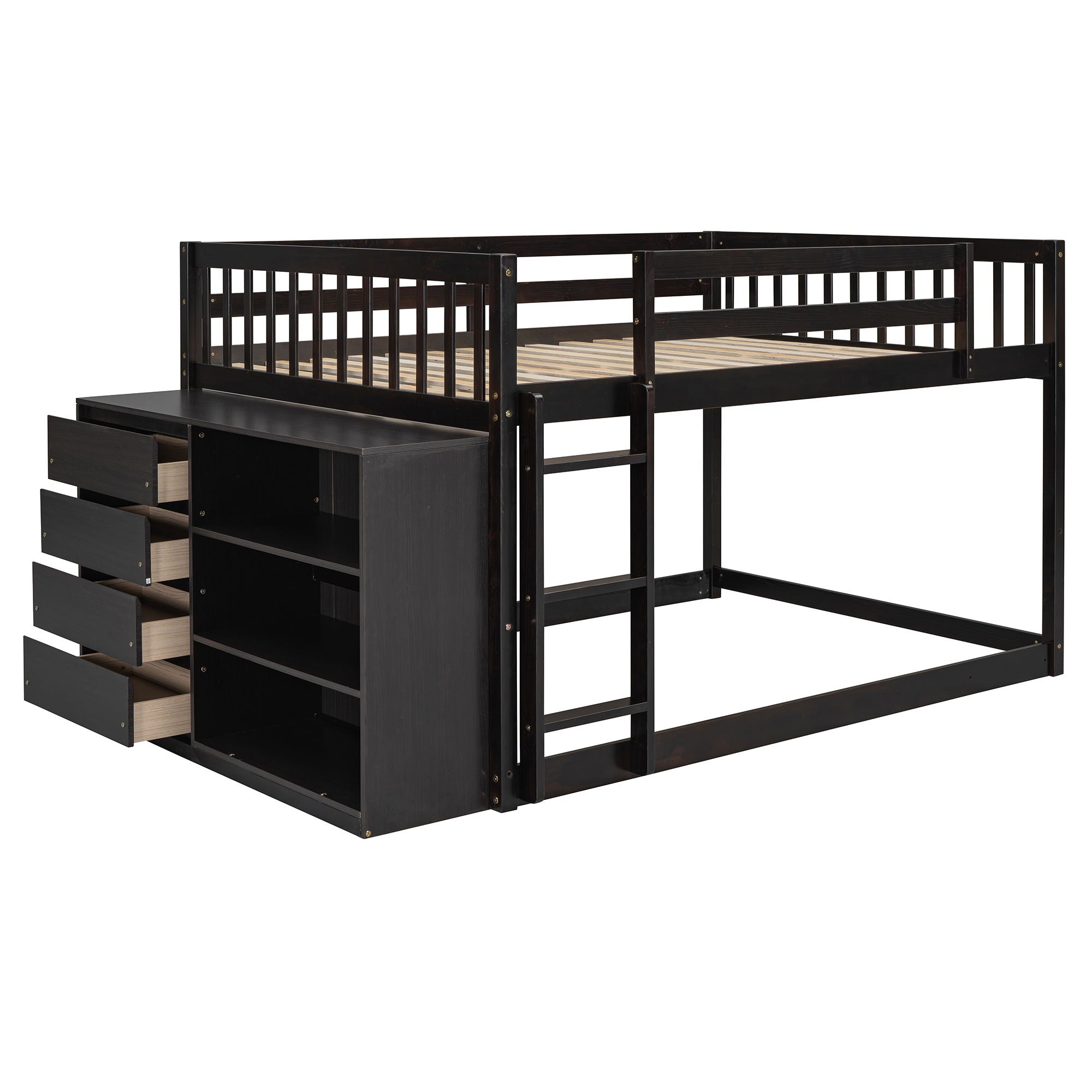 Bunk Bed With 4 Drawers And 3 Shelves