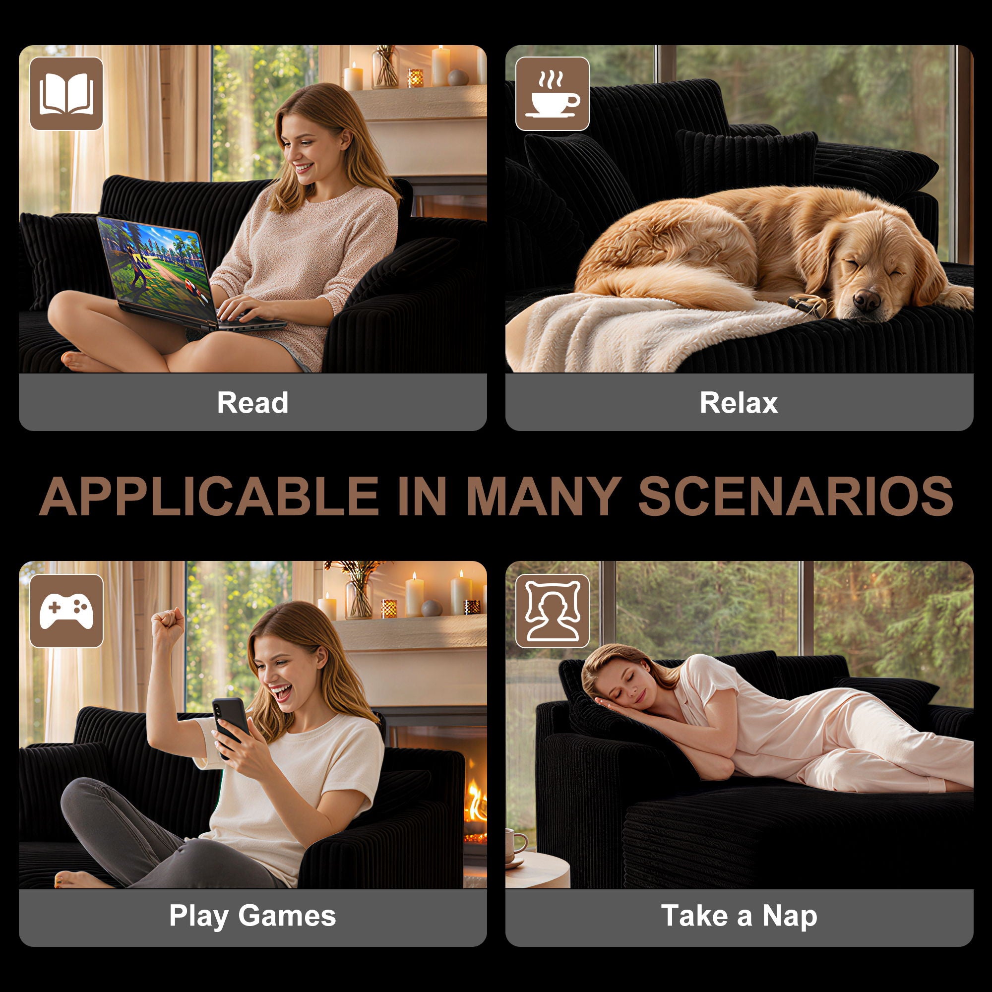 Chaise Lounge Chair, Deep Seat Sleeper Couch For Living Room