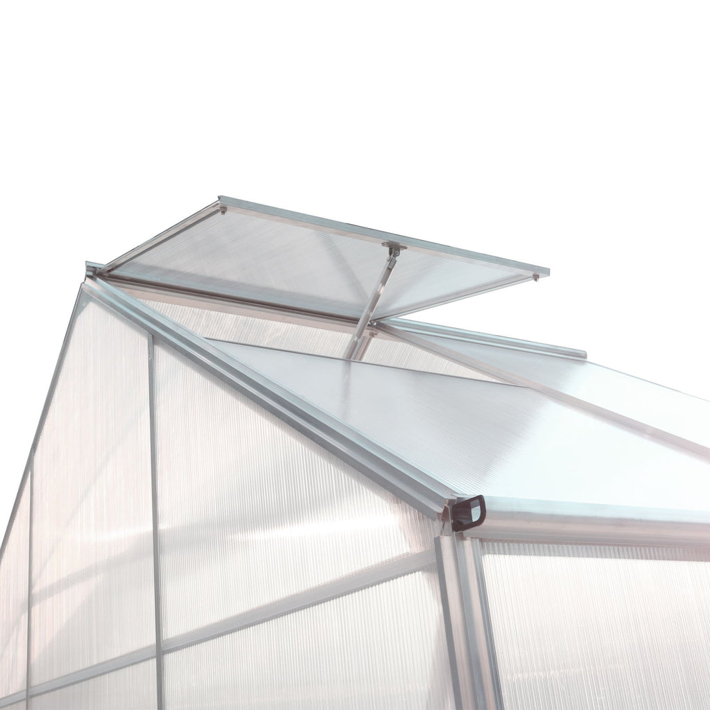Polycarbonate house, Heavy Duty Outdoor Aluminum Walk-In House Kit With Rain Gutter, Vent And Door For Backyard Garden