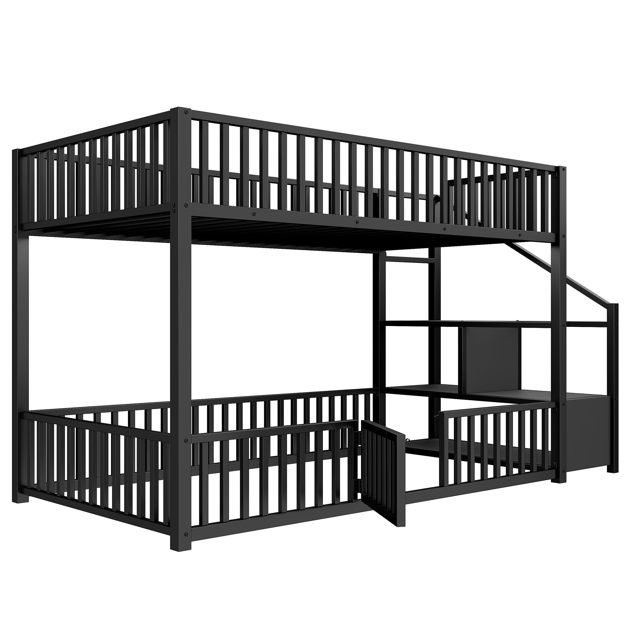 Bunk Bed With Storage Ladder, Compact Design