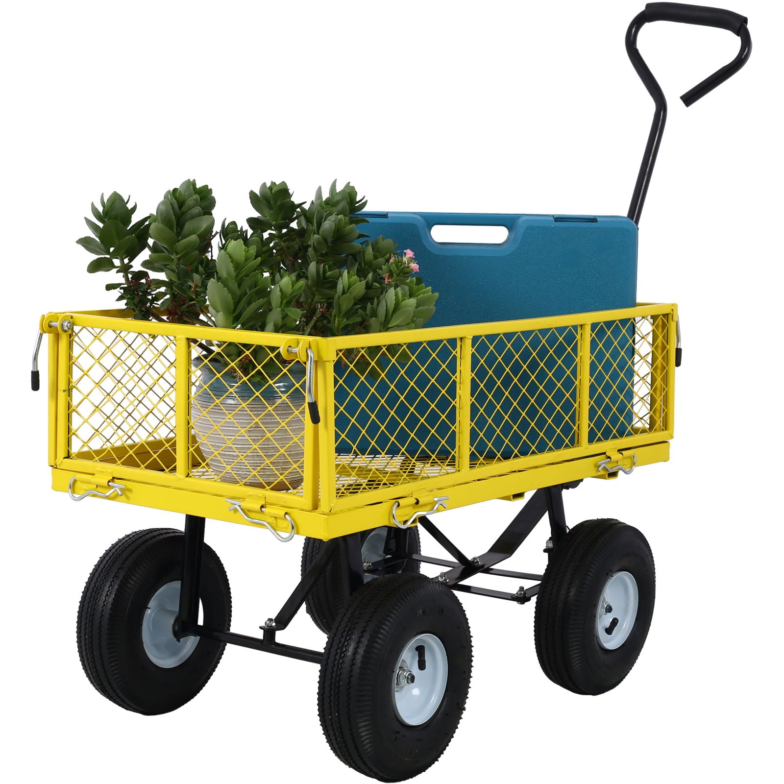 Heavy Duty Steel Garden Cart With Sides