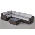 Outdoor 4 Person Garden Seating Set, Resin Wicker, Weather Resistant - Brown Mix