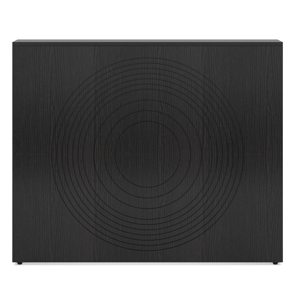 Modern Reception Desk, Front Desk Table With Cable Grommet & Privacy Panels