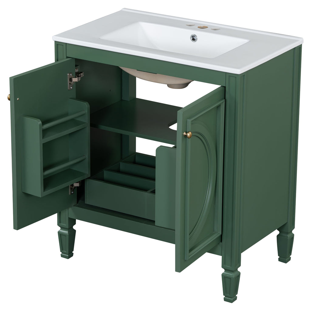 Bathroom Vanity With Sink With 2 Doors And Adjustable Shelf