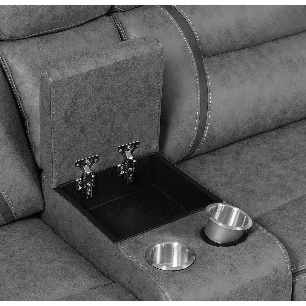 Barton - Upholstered Power Reclining Sectional Sofa - Gray