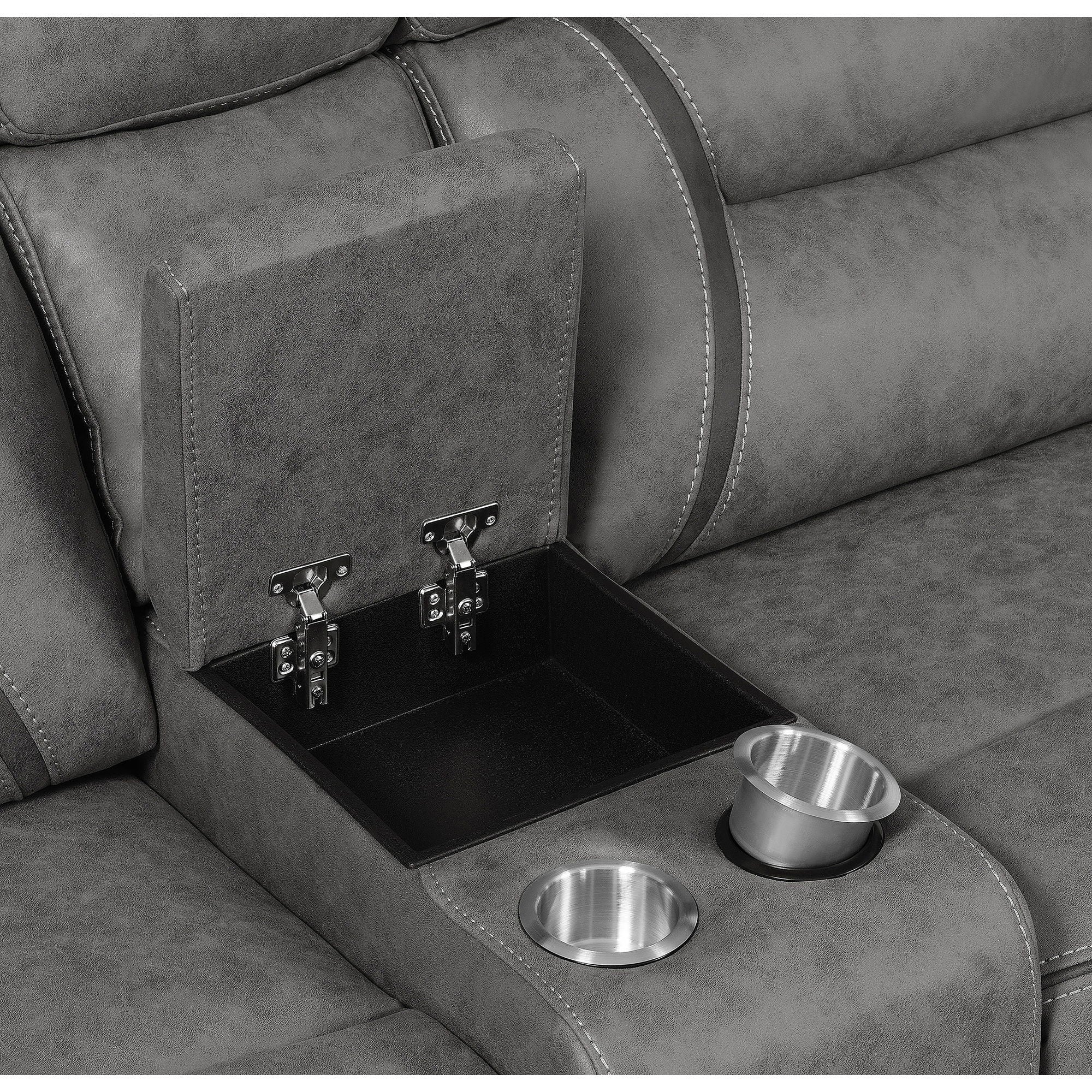 Barton - Upholstered Power Reclining Sectional Sofa - Gray