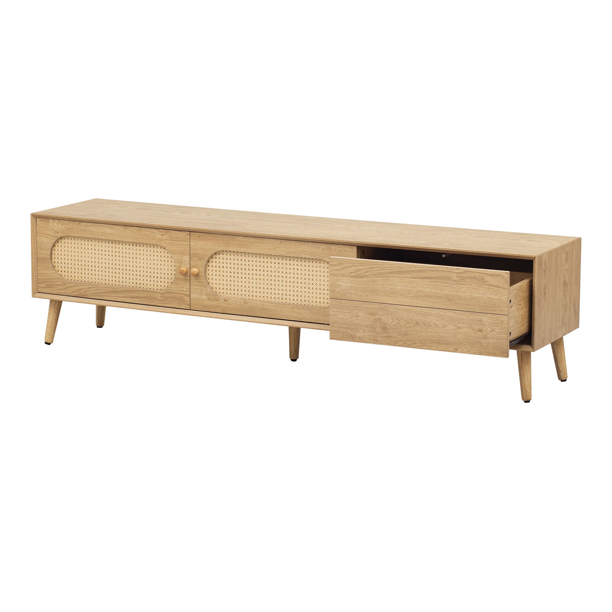 TV Stand For TVs Up To 80", Media Console, Cabinet - Natural