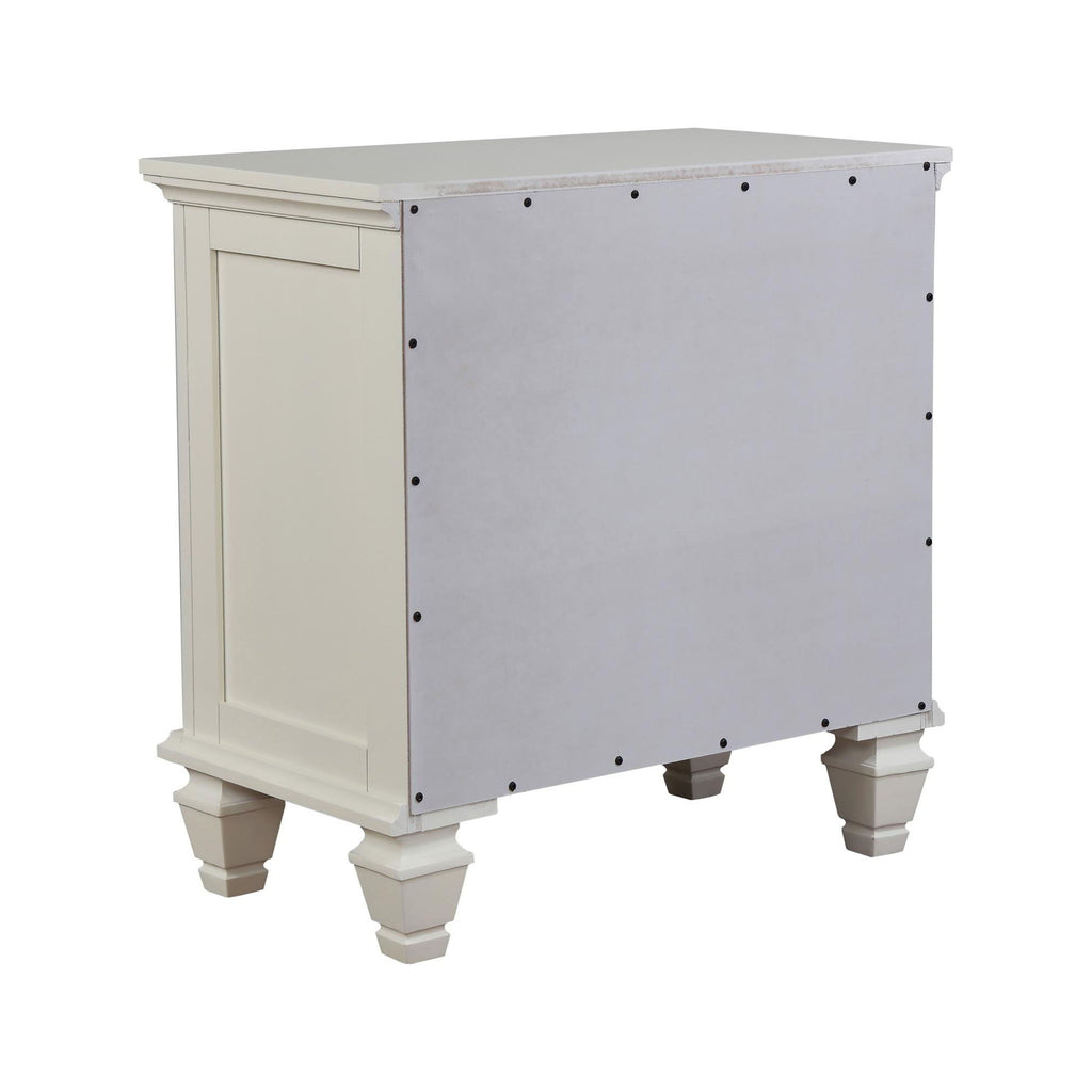 Cottage 3 Drawer Nightstand With Pull Out Tray - Cream White