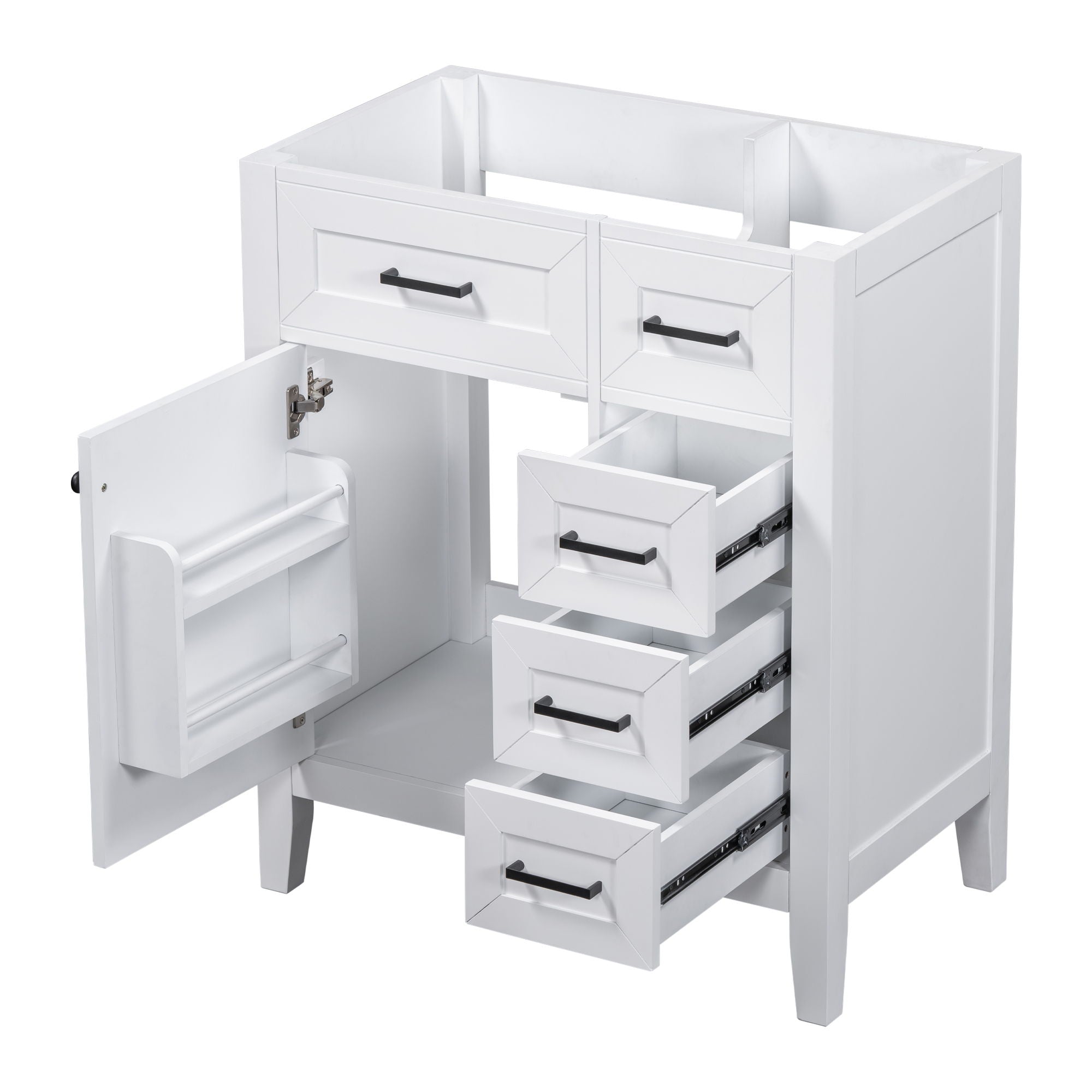 Modern Bathroom Vanity Base Only With Drawers, Freestanding Design