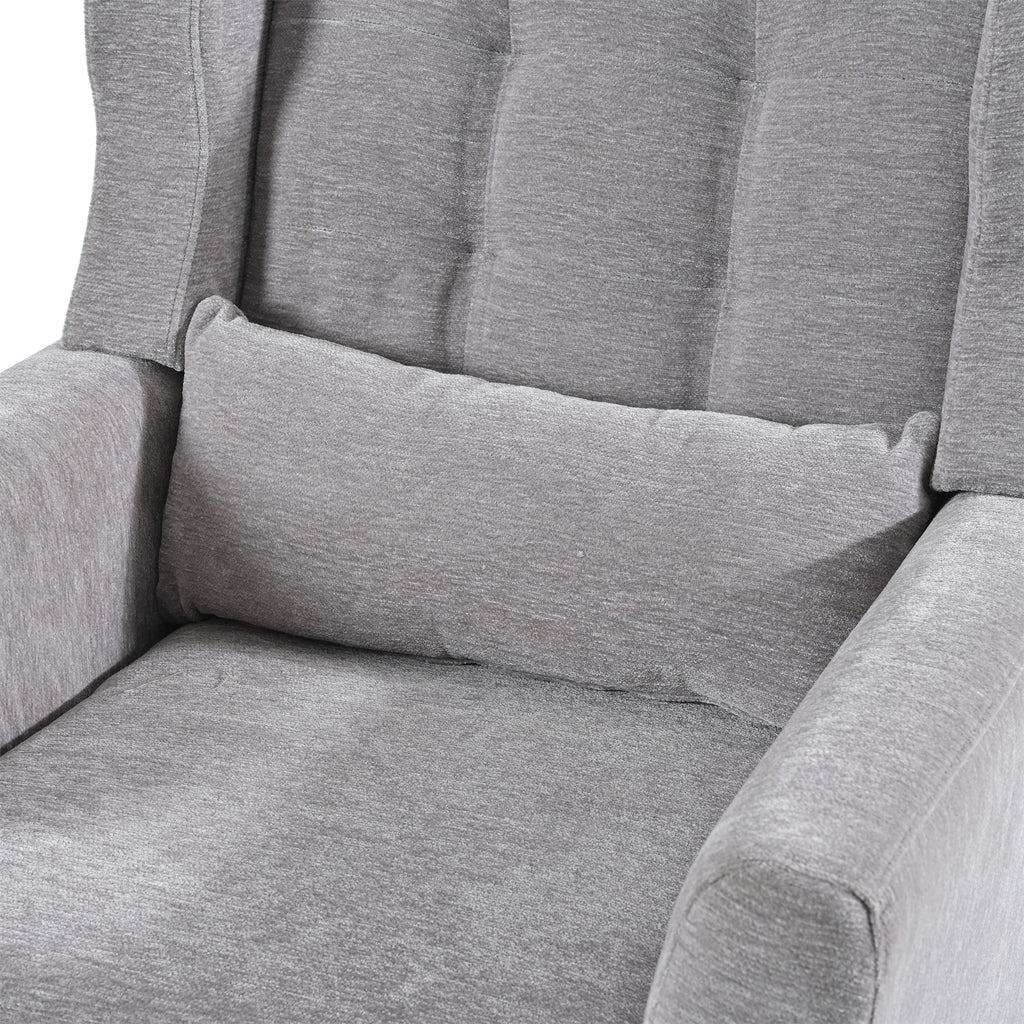 Modern Accent Chair, Arm Chairs For Living Room, Upholstered Mordern Armchair, Comfy Soft Padded Lounge Chair In Small Space, Bedroom, With Pillow, Solid Wood Leg