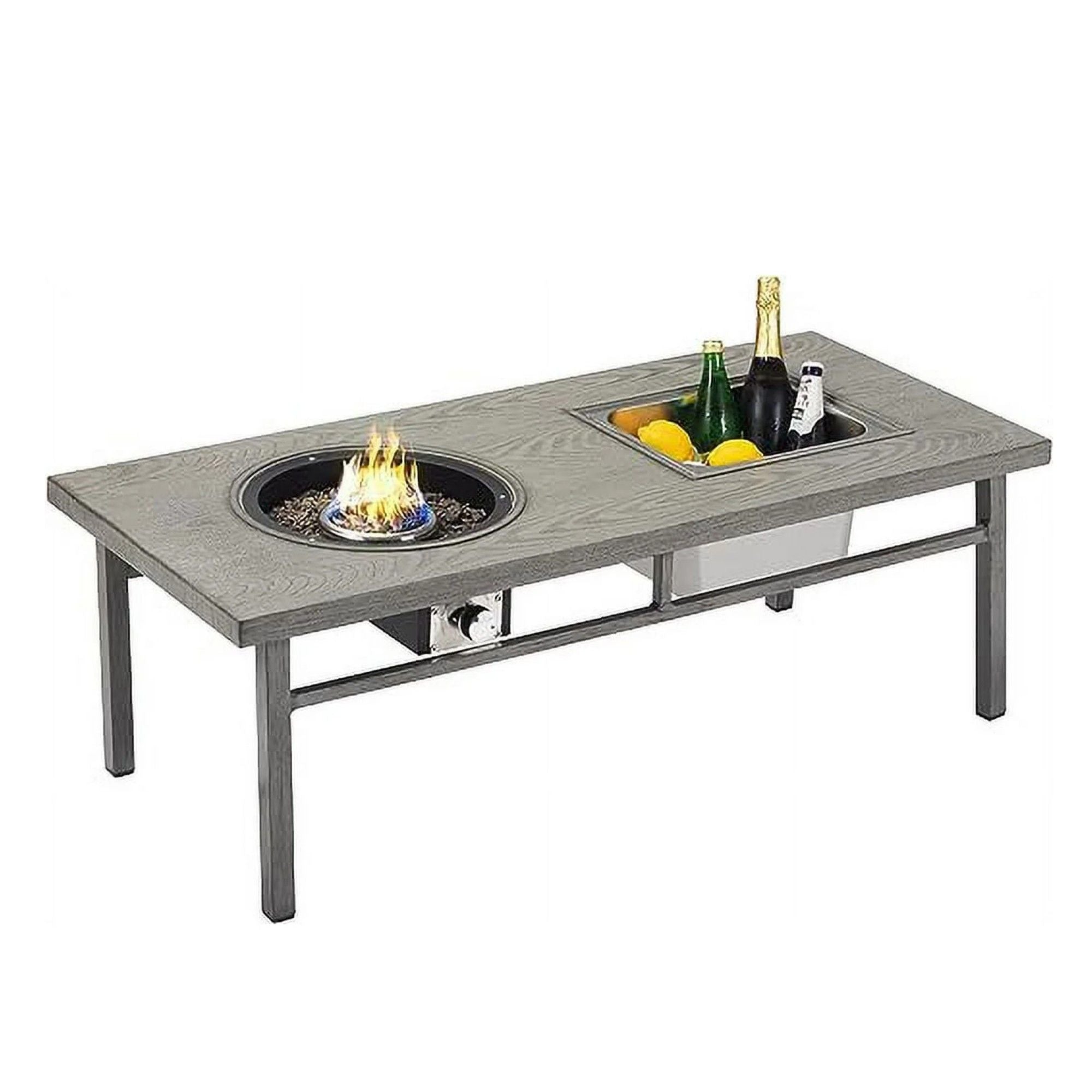 3 In 1 Outdoor Propane Fire Pit Table 50, 000 BTU With Ice Bucket