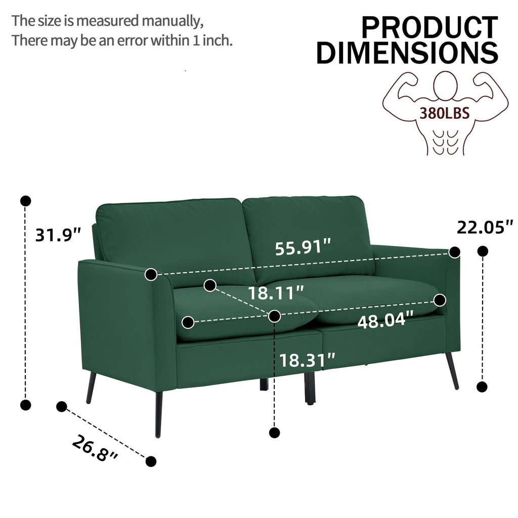 Upholstered Loveseat, For Living Room