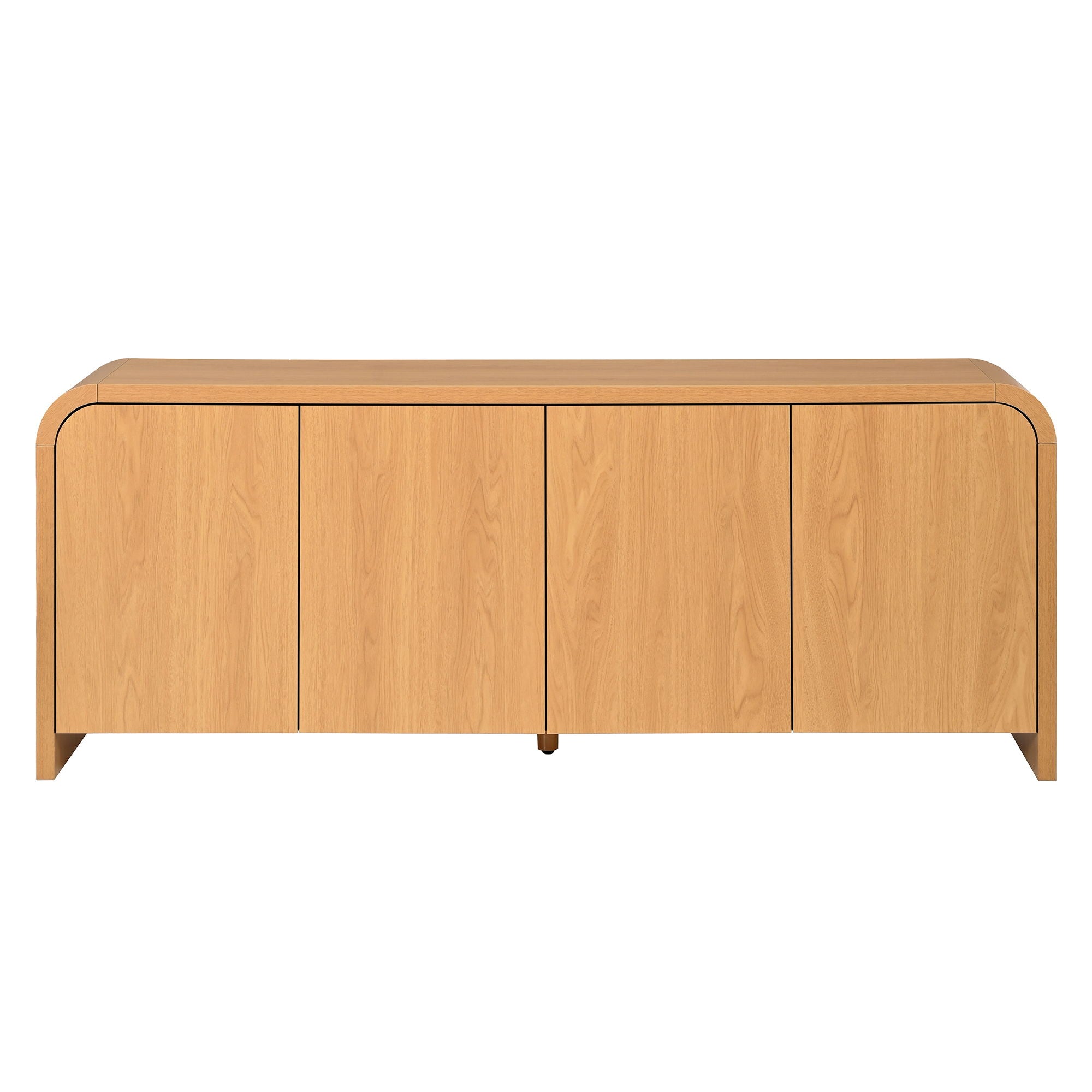 Curved Edge TV Stand With Large Cabinets