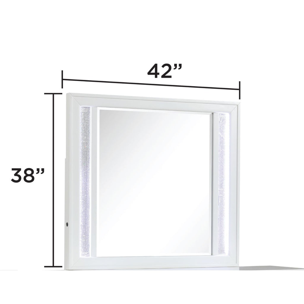 Abigale - Mirror For Dresser Top Made With LED (Includes Only Mirror) - White