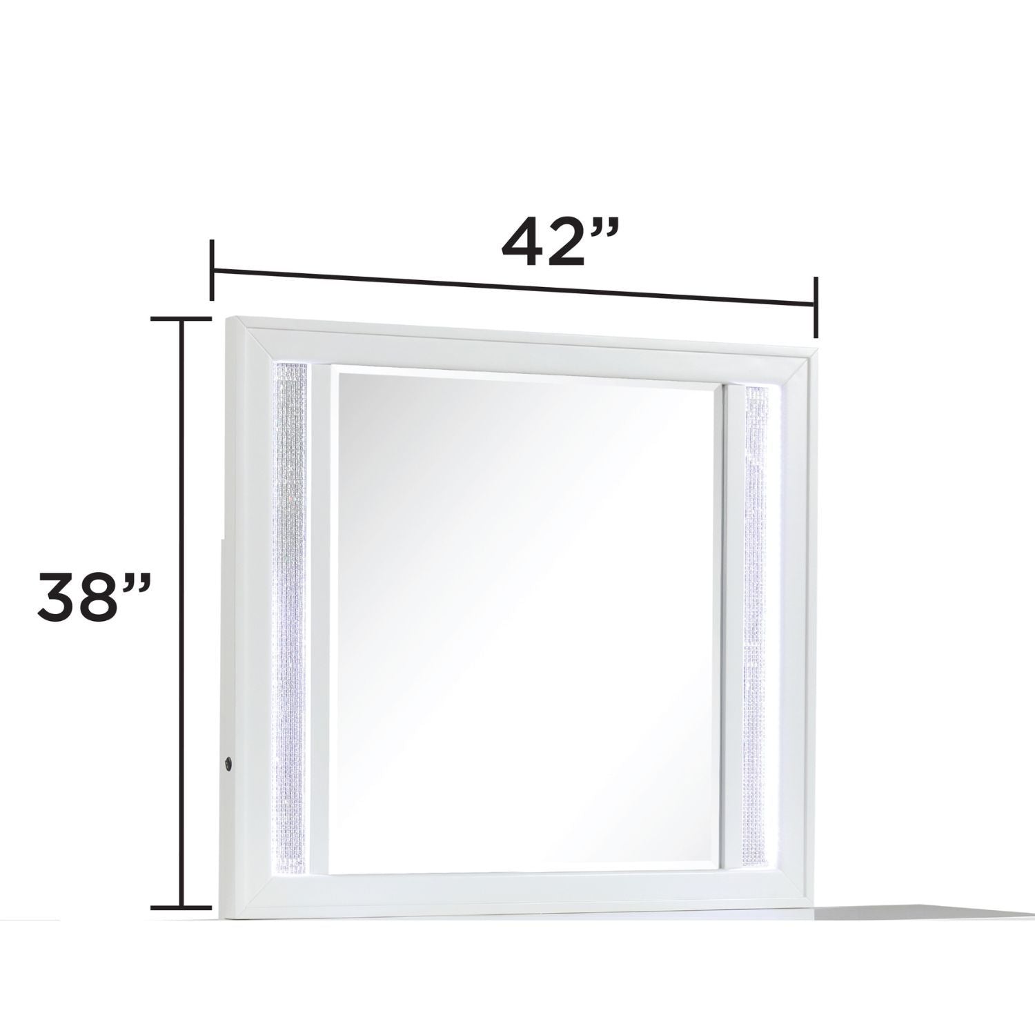 Abigale - Mirror For Dresser Top Made With LED (Includes Only Mirror) - White