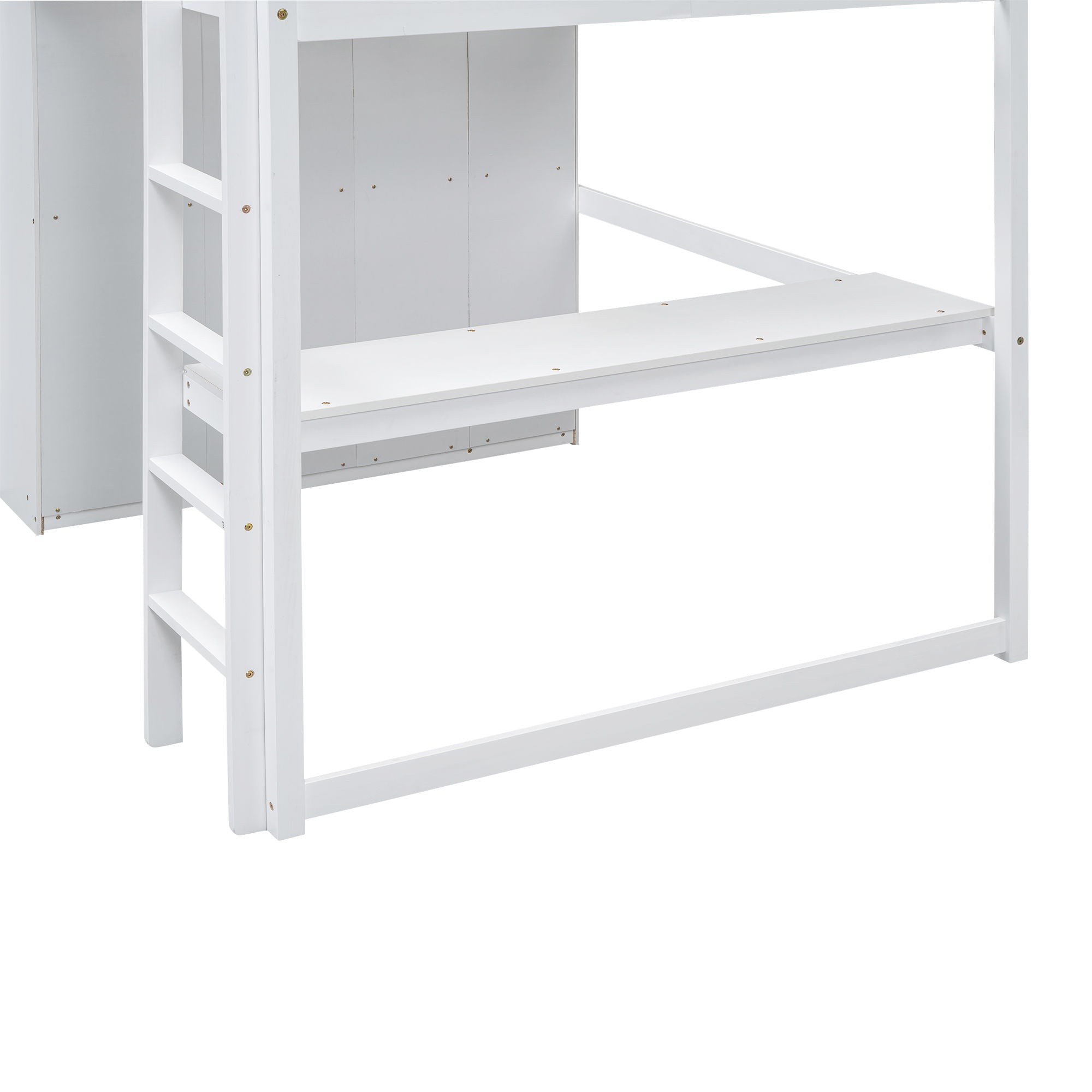 Loft Bed With Built In Wardrobe, Shelves And Drawers