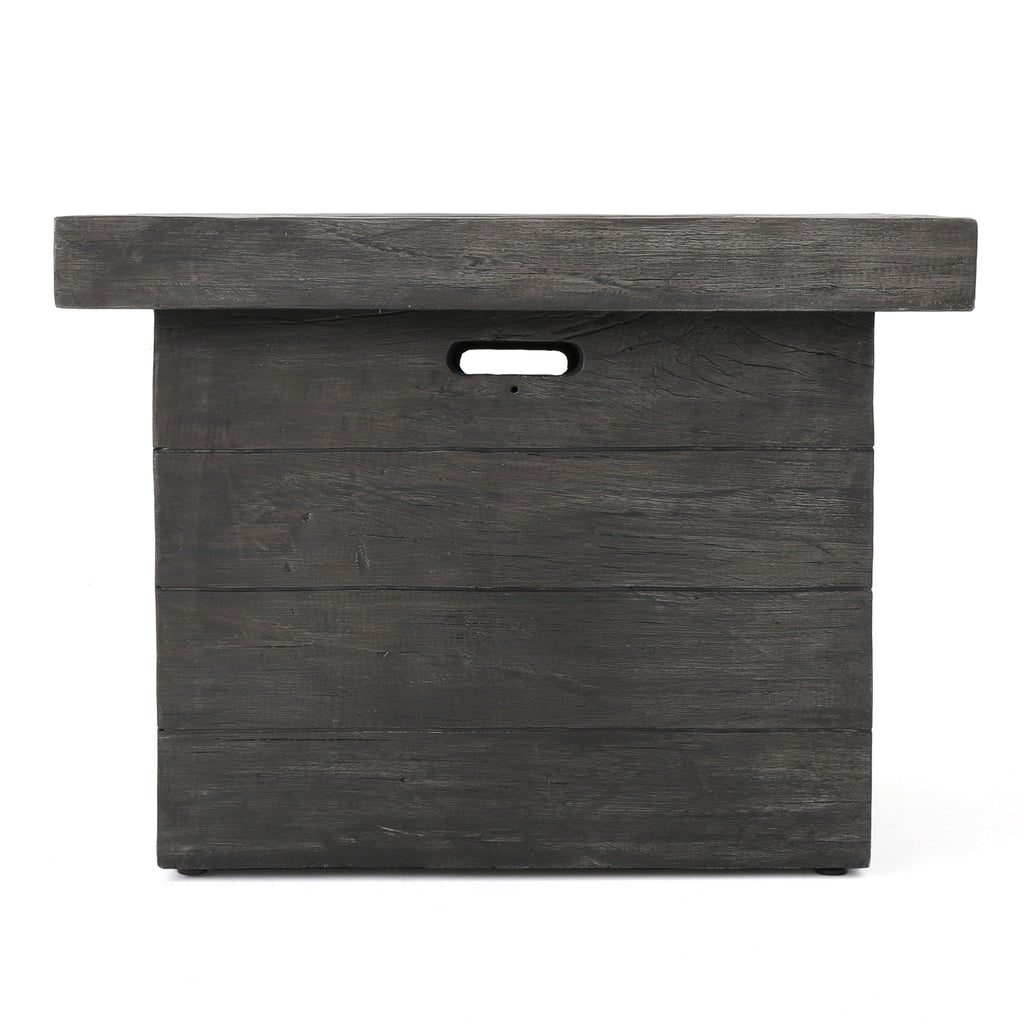 Anchorage - Wood Square Fire Pit 40, 000 Btu - Gray