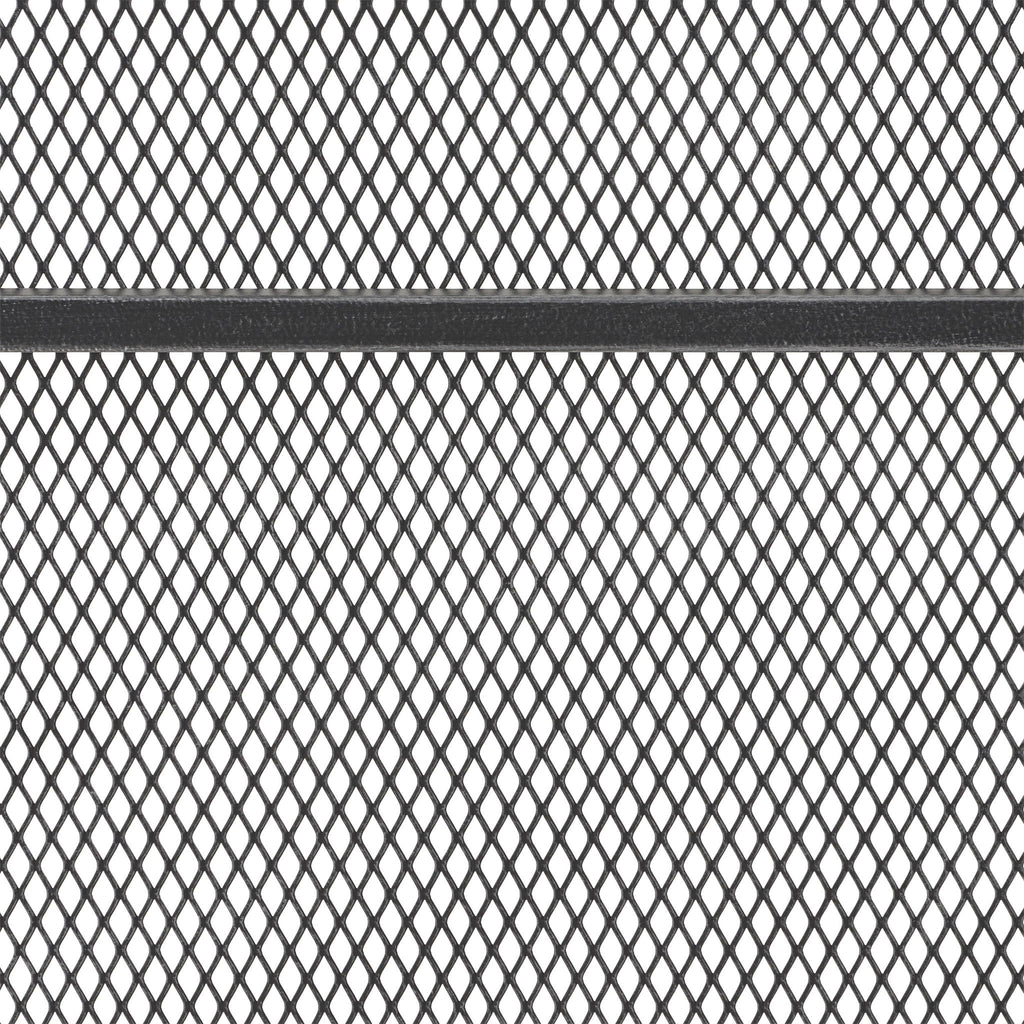 Markus - Modern Single Panel Iron Firescreen Black Brushed Silver