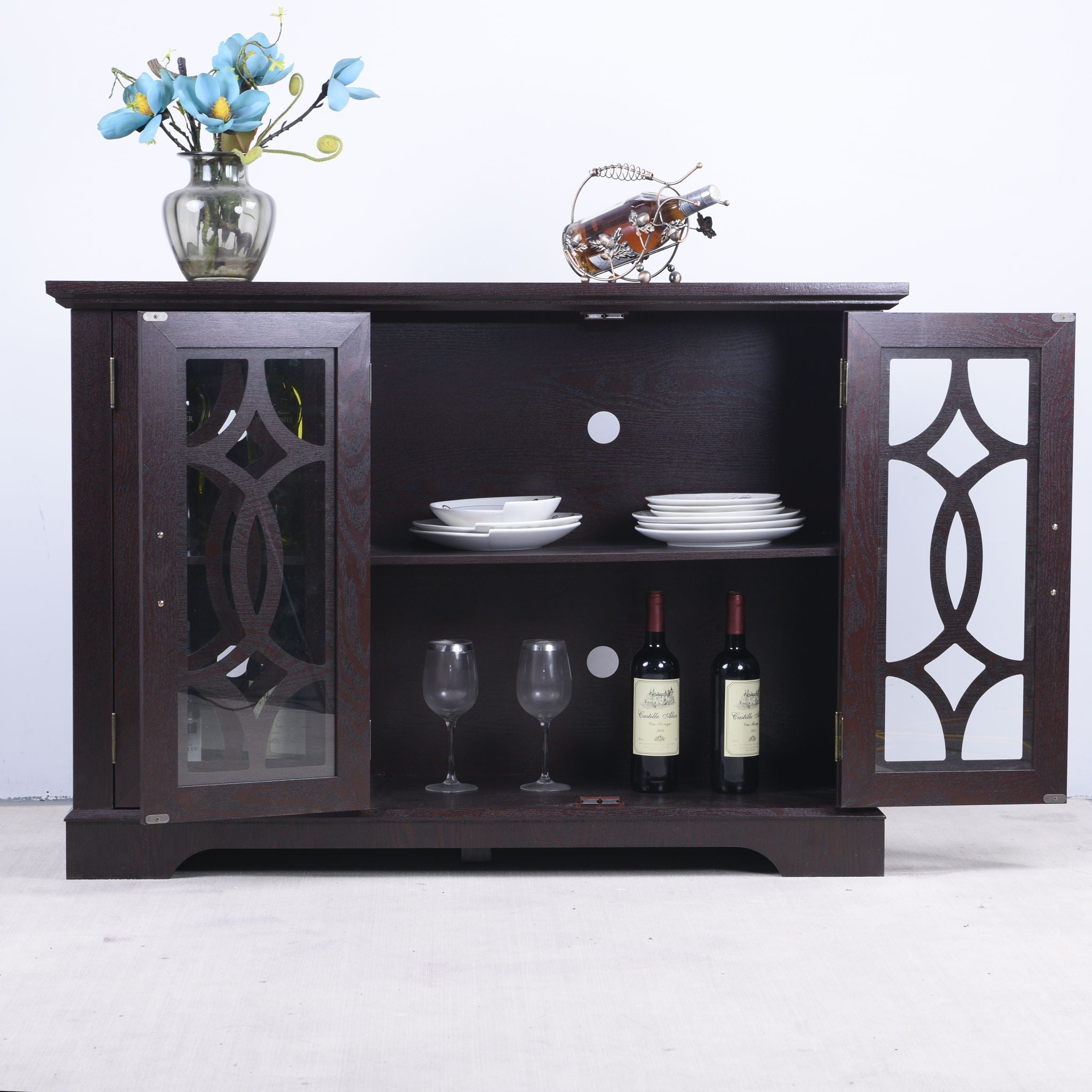 Spacious Sideboard With 3 Doors - Ox Blood Red
