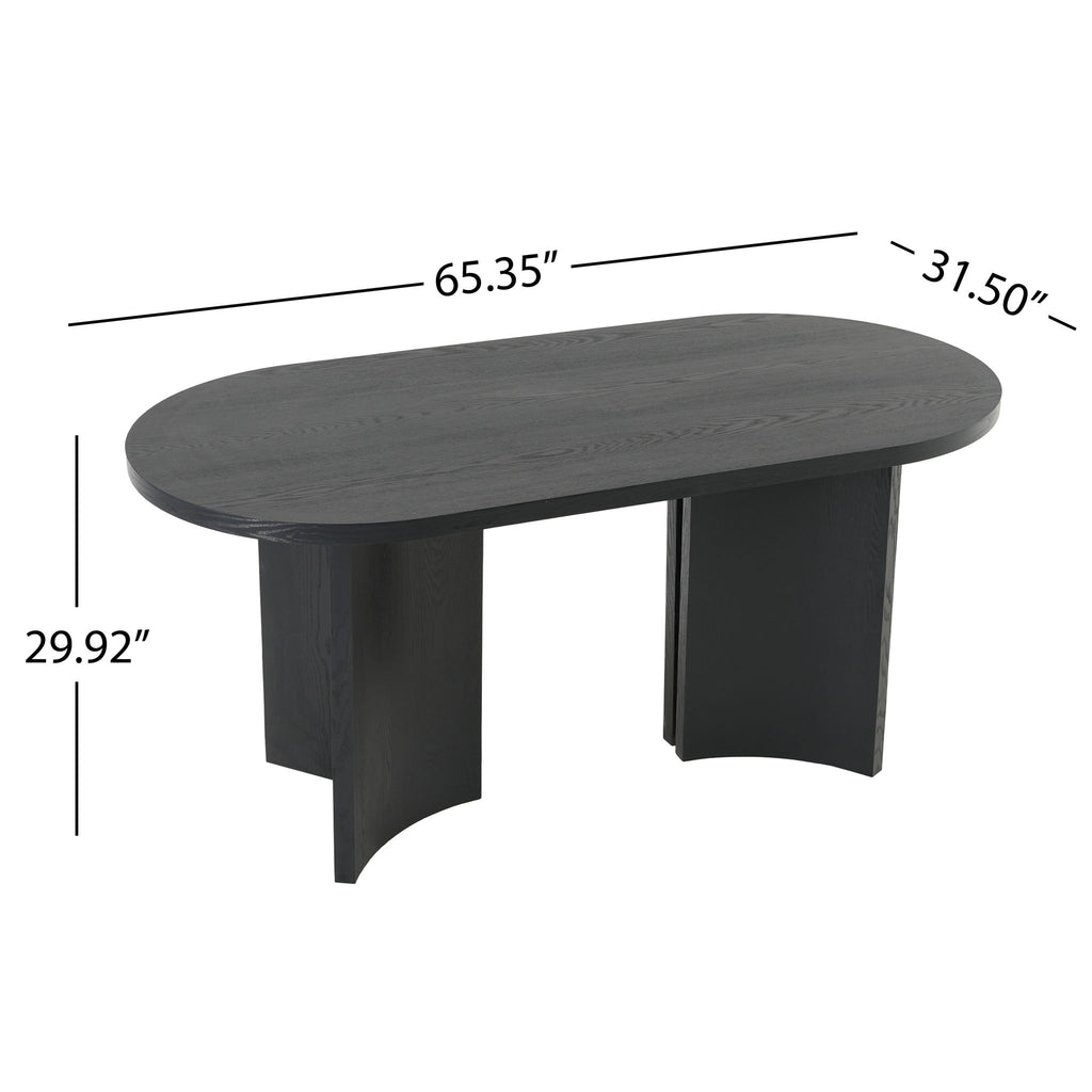 Dining Table With Curved Legs - Black