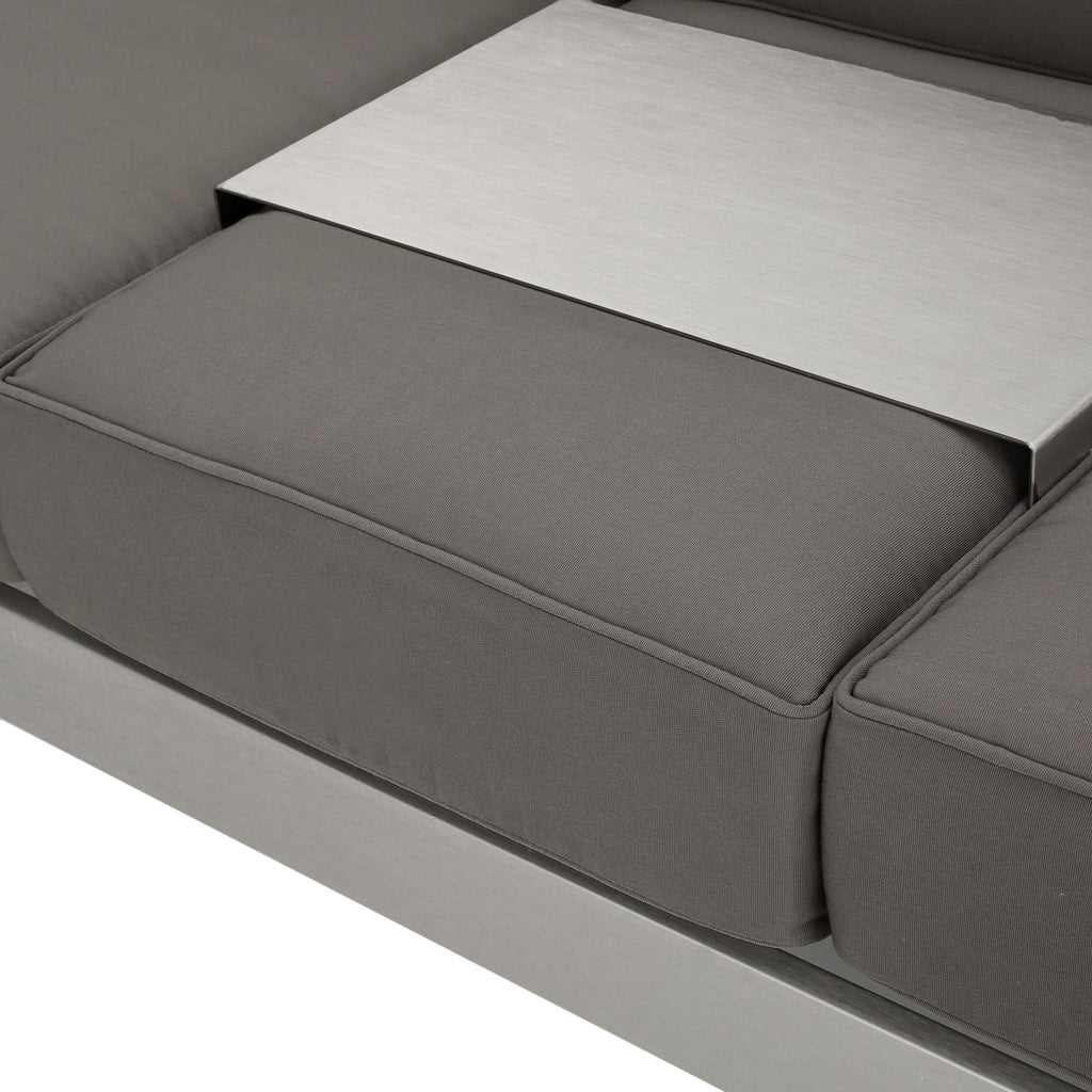 Cape Coral - Modern 3 Seater Sofa With Metal Tray
