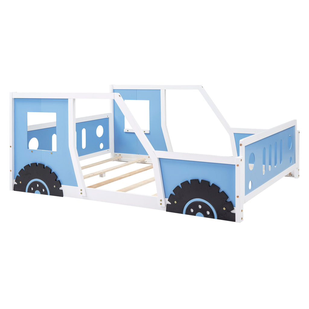 Classic Car Shaped Platform Bed With Wheels